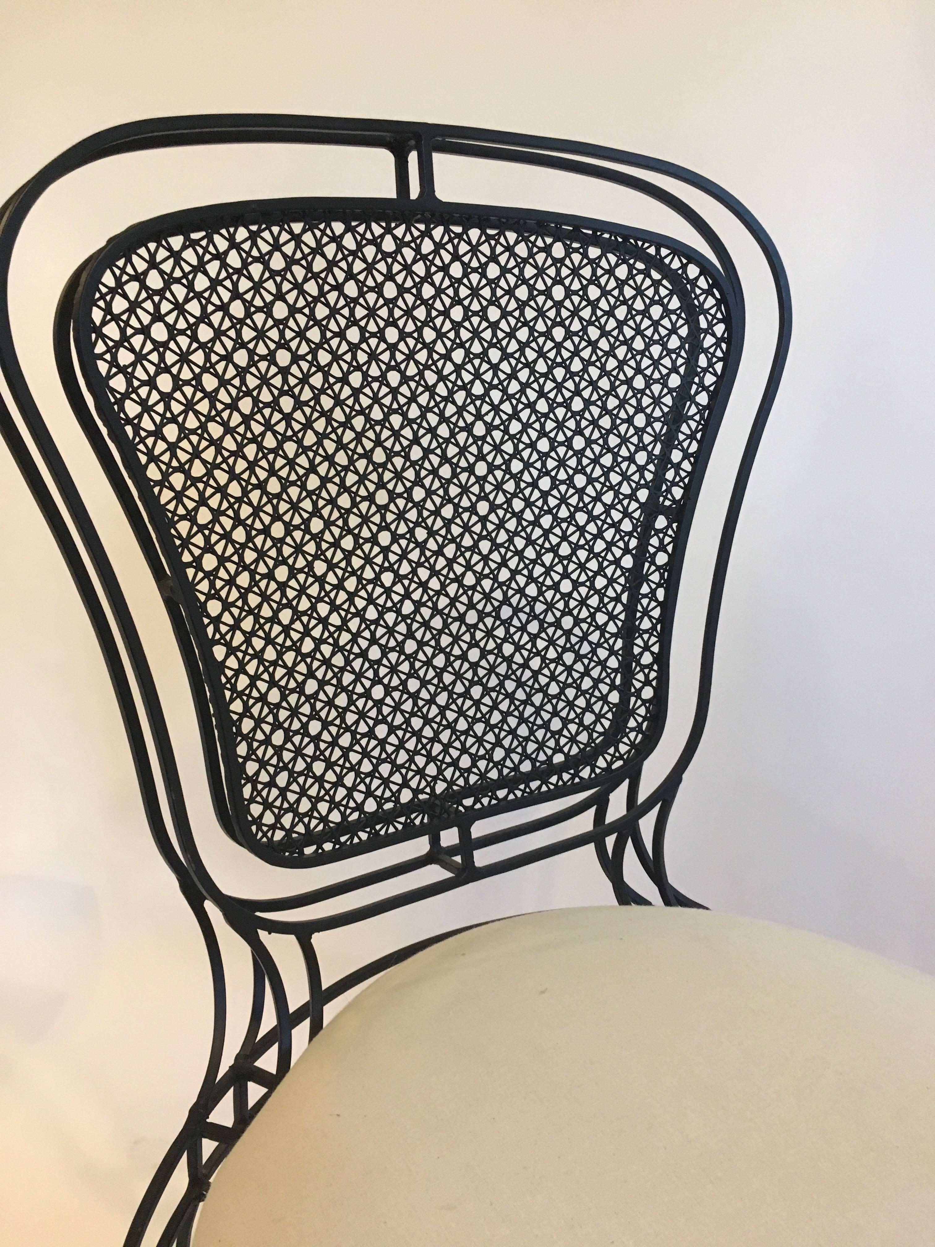 Casamidy chaises Manchez en fer poudré noir Excellent état - En vente à Southampton, NY