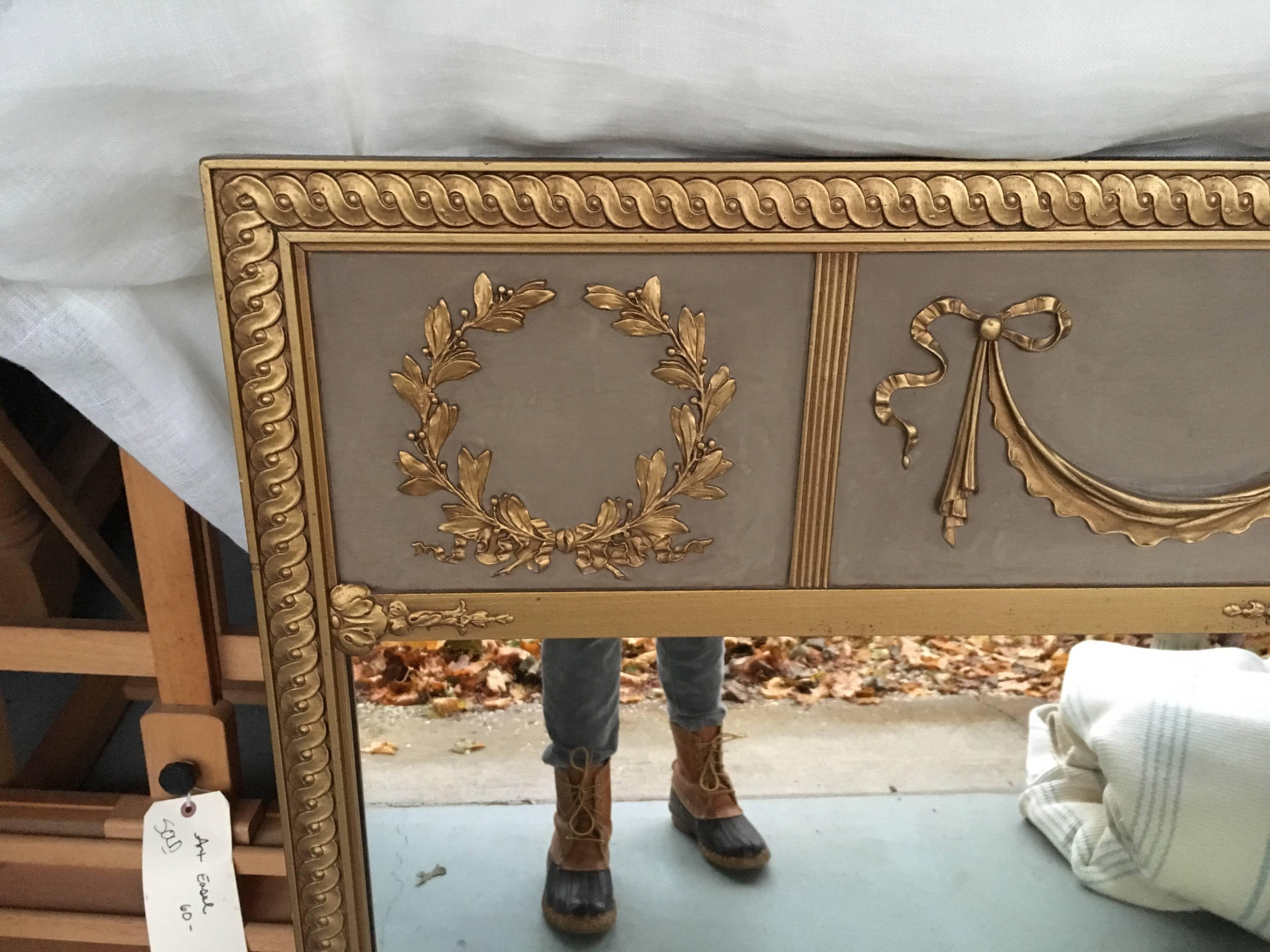 1940s French Empire Style Mirror In Excellent Condition In Southampton, NY