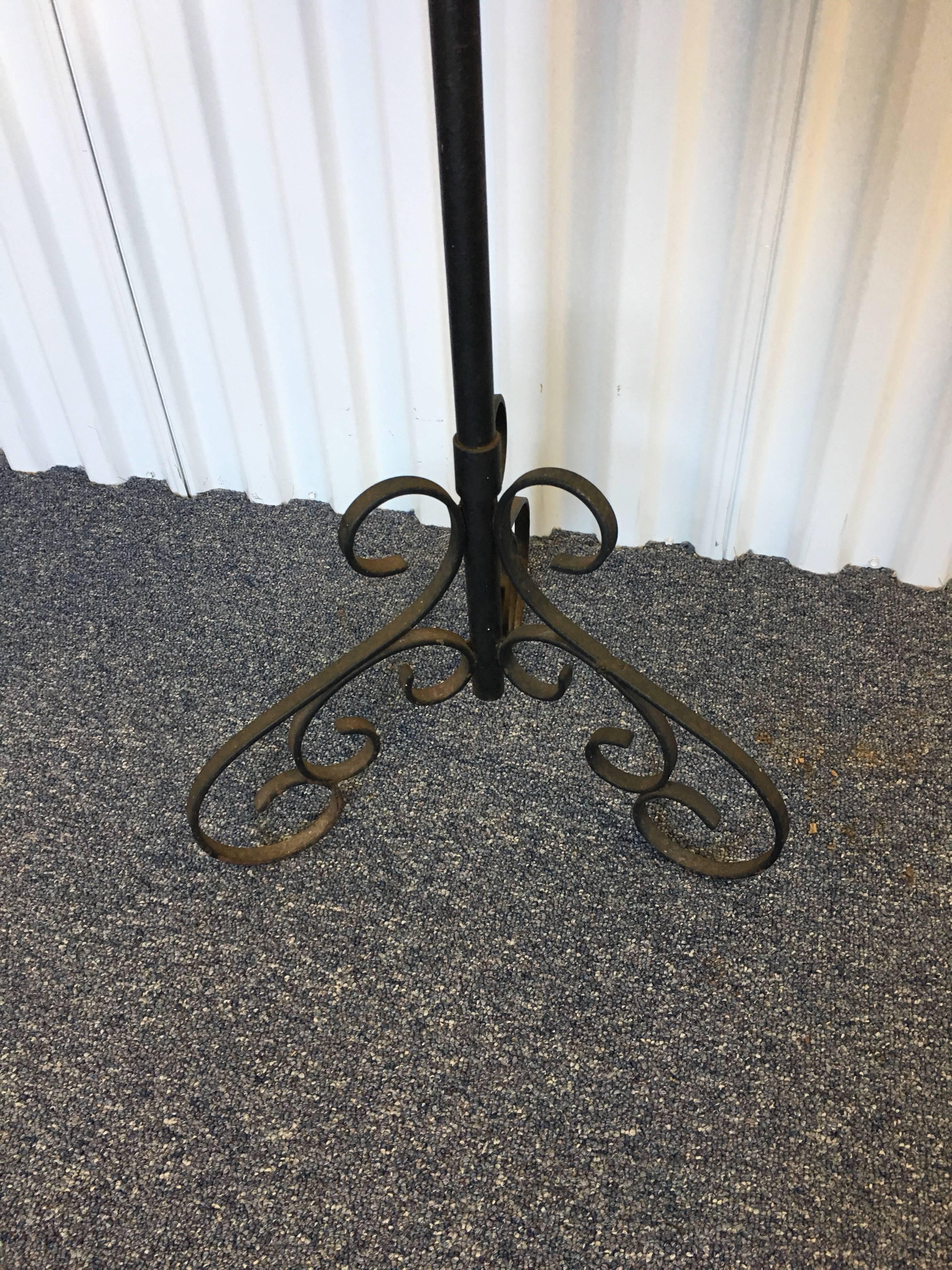 French 19th Century Iron and Marble-Top Table  1