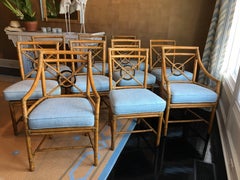 Set of Ten 'Target' Rattan Dining Chairs by McGuire