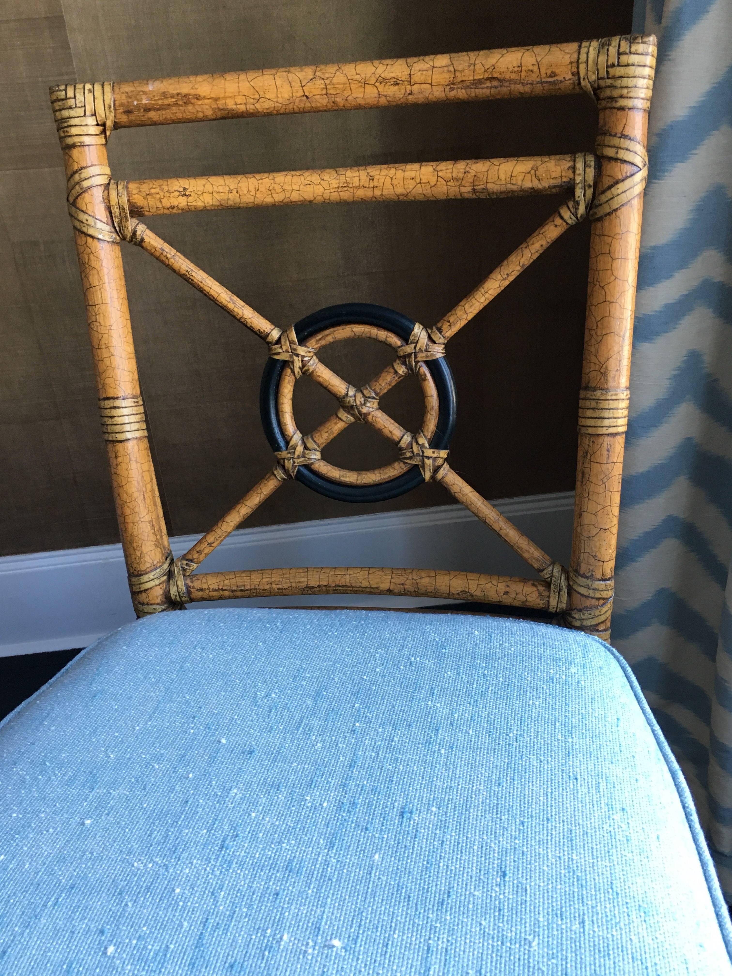 American Set of Ten 'Target' Rattan Dining Chairs by McGuire