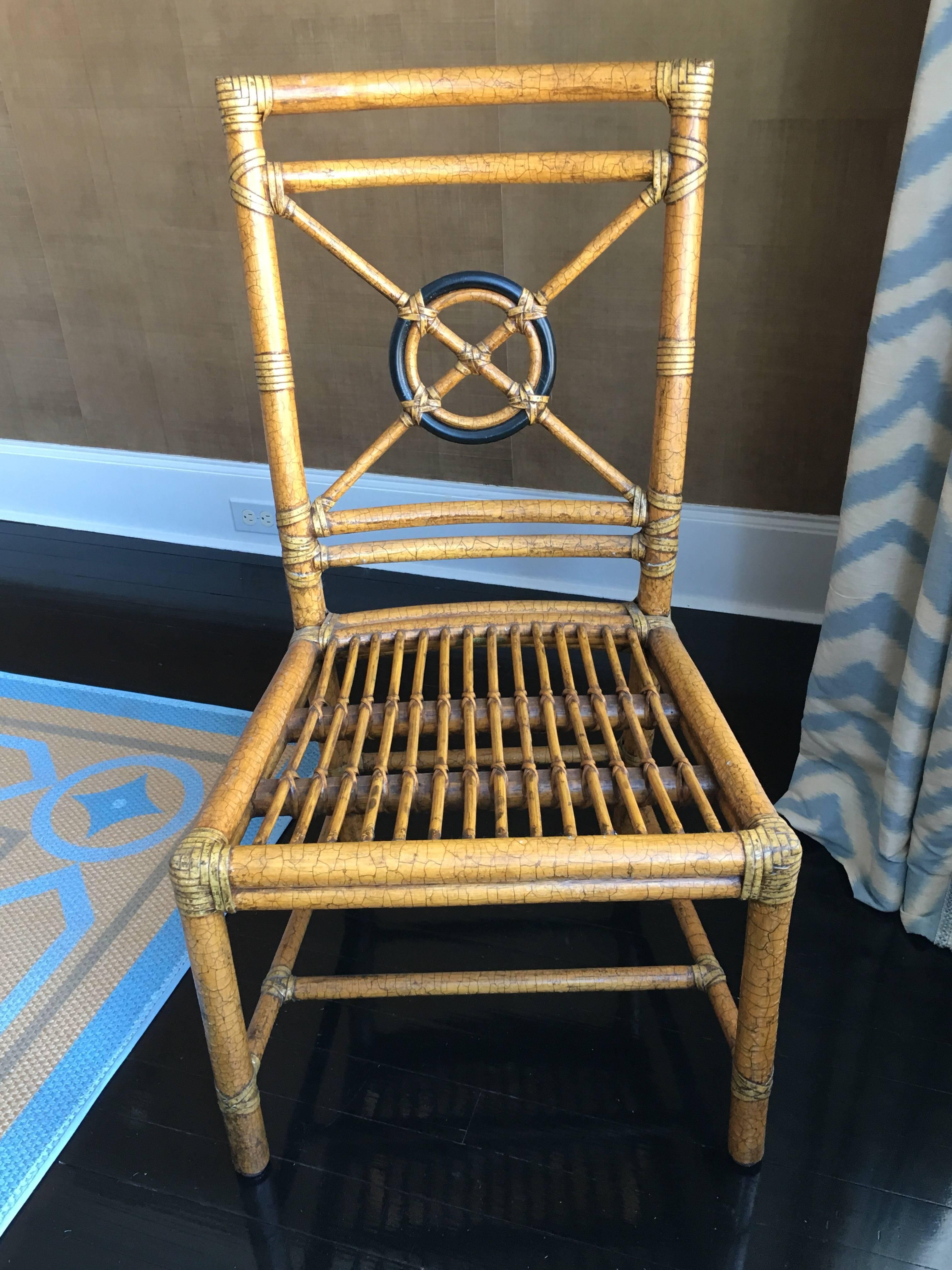 Set of Ten 'Target' Rattan Dining Chairs by McGuire In Excellent Condition In Southampton, NY