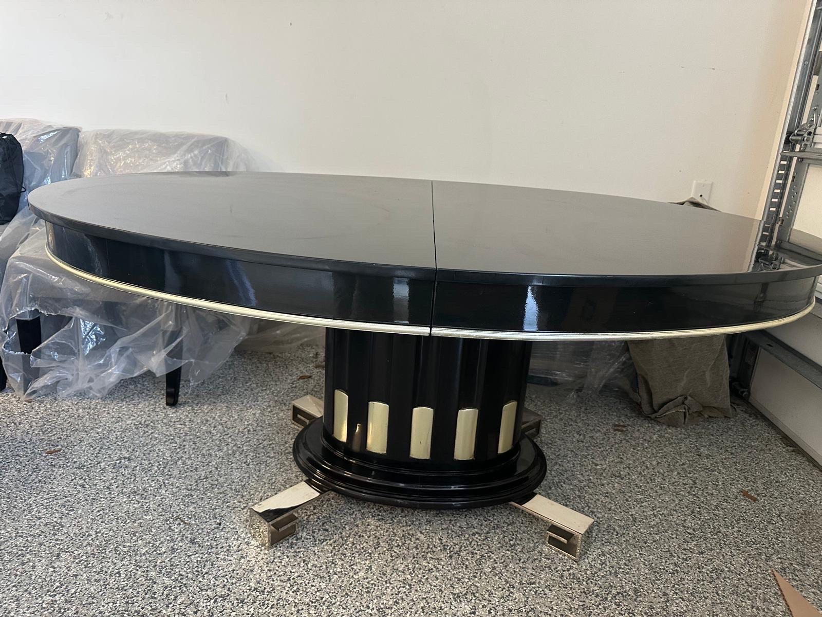 Tavolo da pranzo Ebanizzato Art Deco Revival di Renzo Rutili per Johnson Furniture in vendita 4