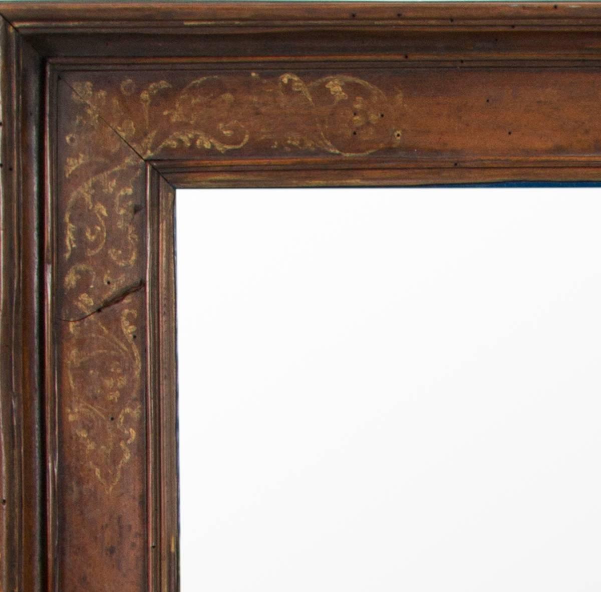 17th Century Italian Mirror with Gilded Floral Decoration For Sale 5