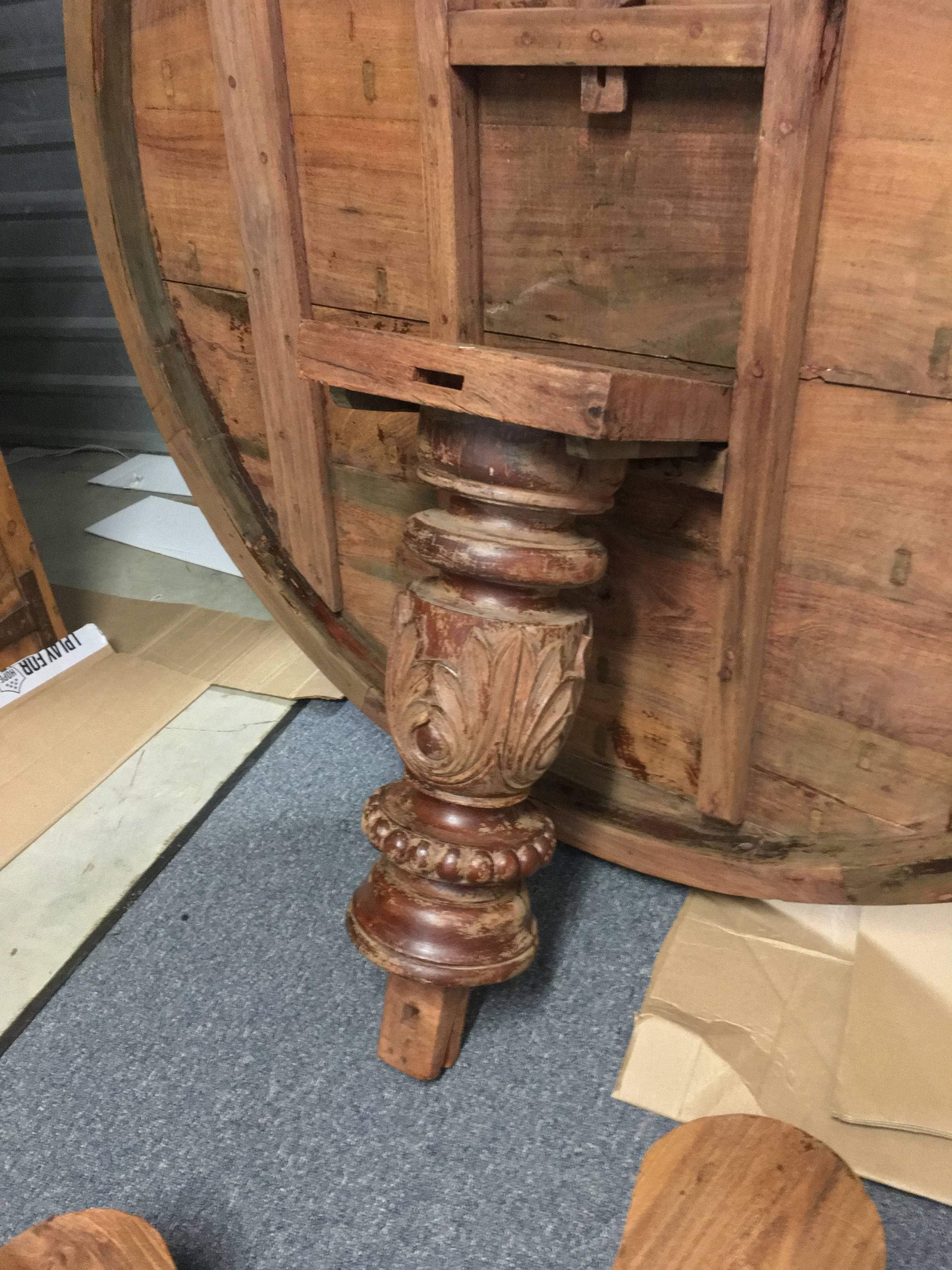 Wood 19th Century Colonial Sri Lankan Large Round Tilt-Top Table