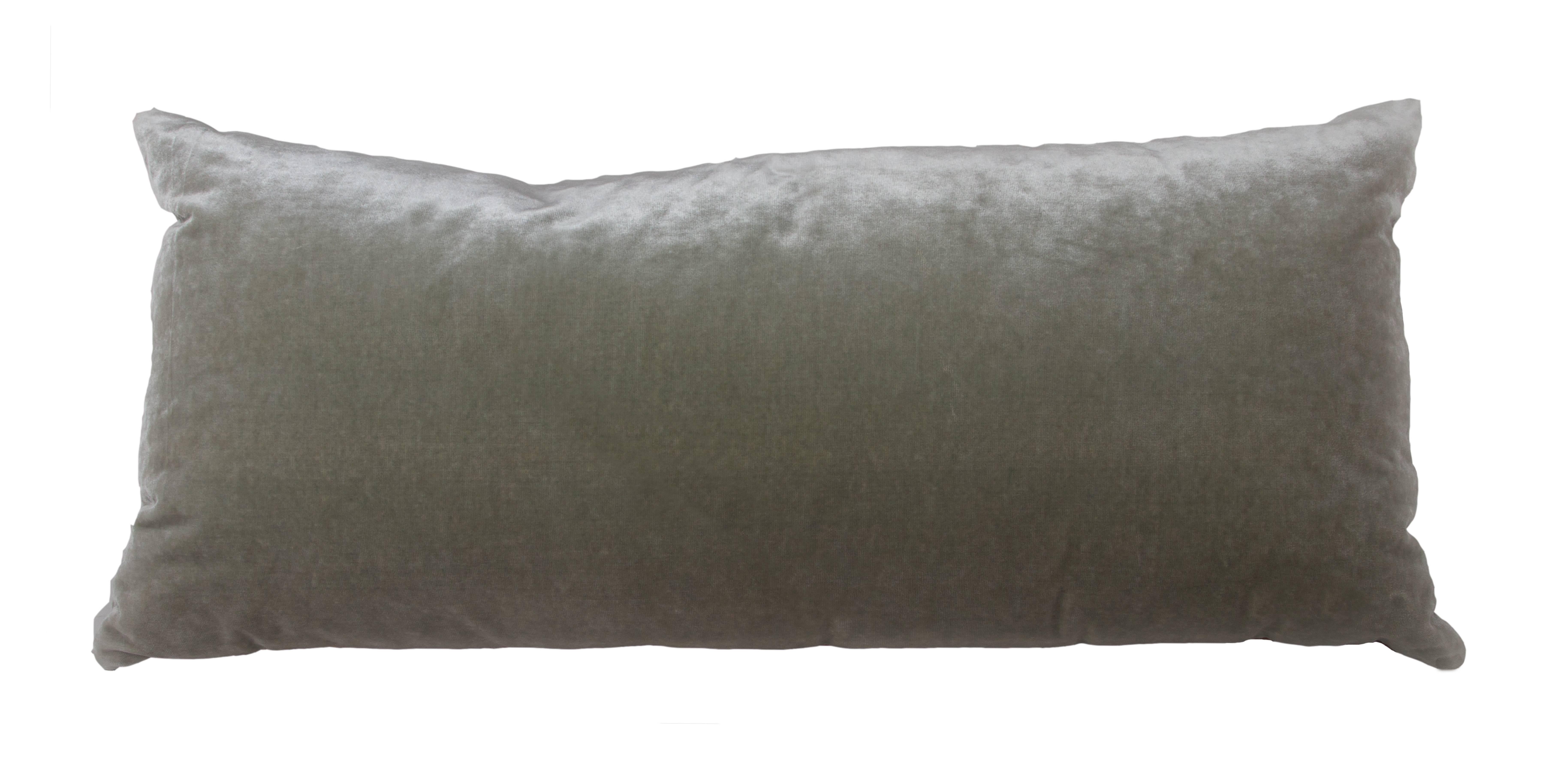 19th century silk velvet Ikat remnant pillow.