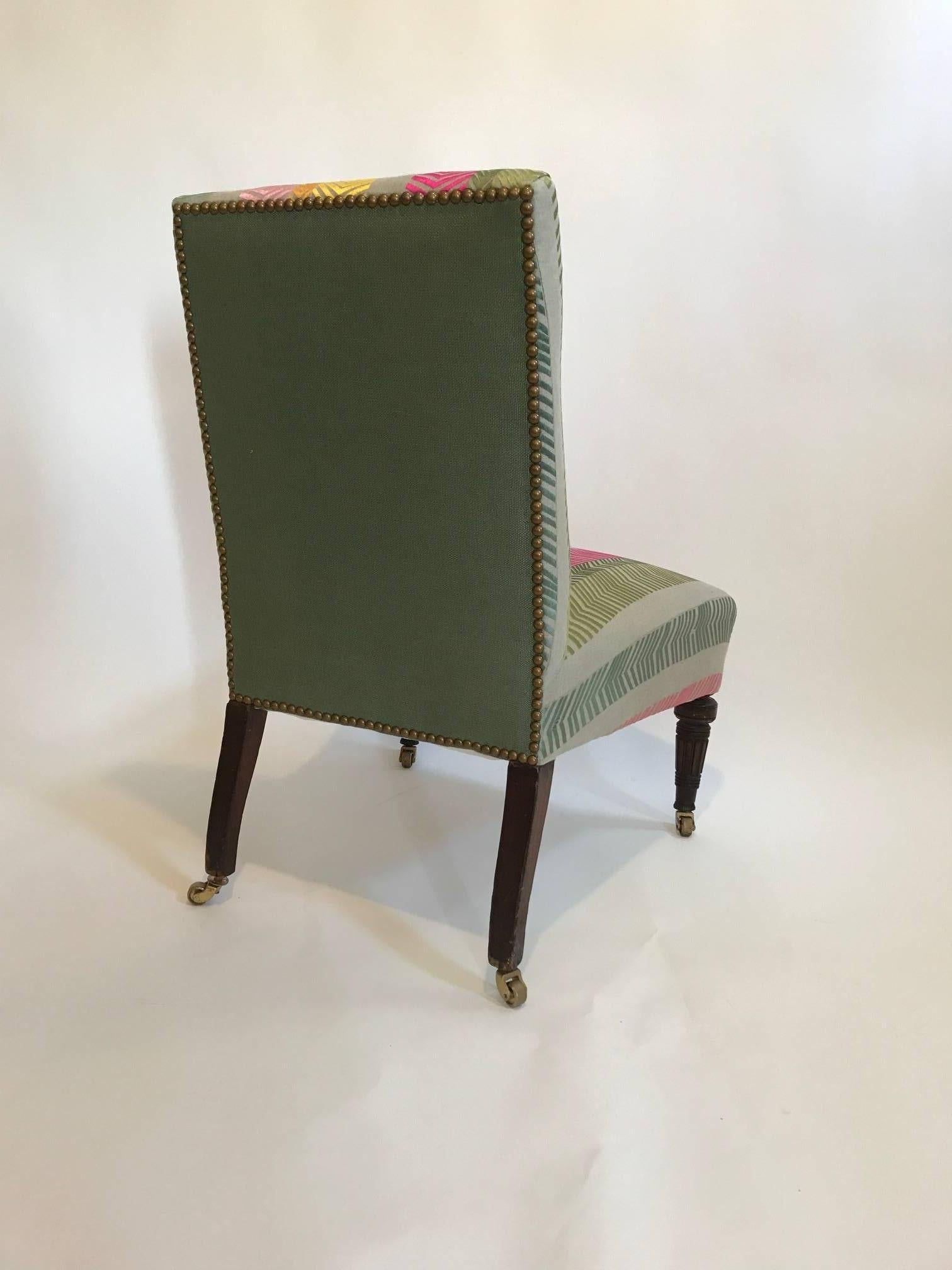 Early 20th Century English Square Back Side Chair For Sale 1