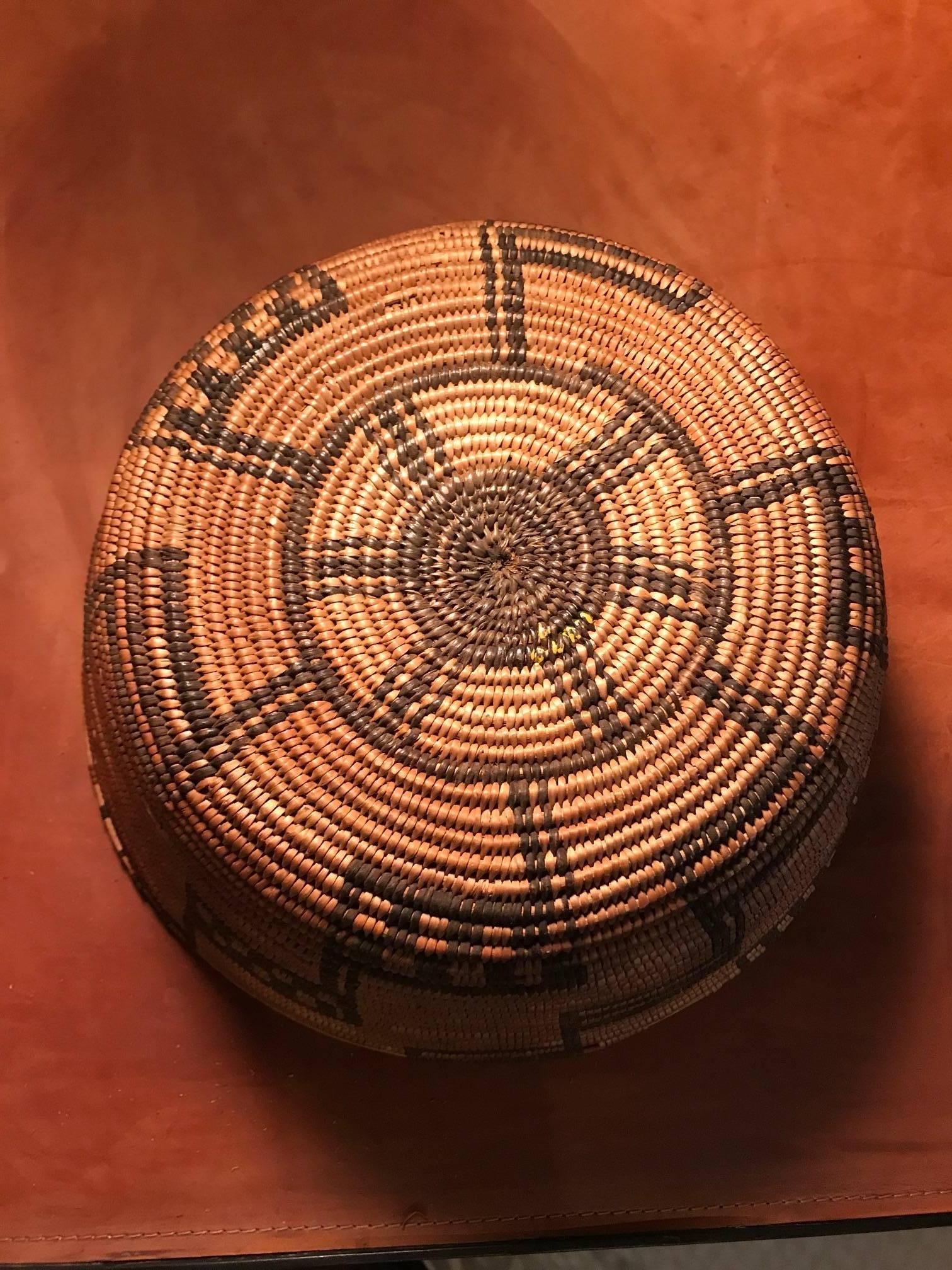 Hand-Woven Native American Apache Basket