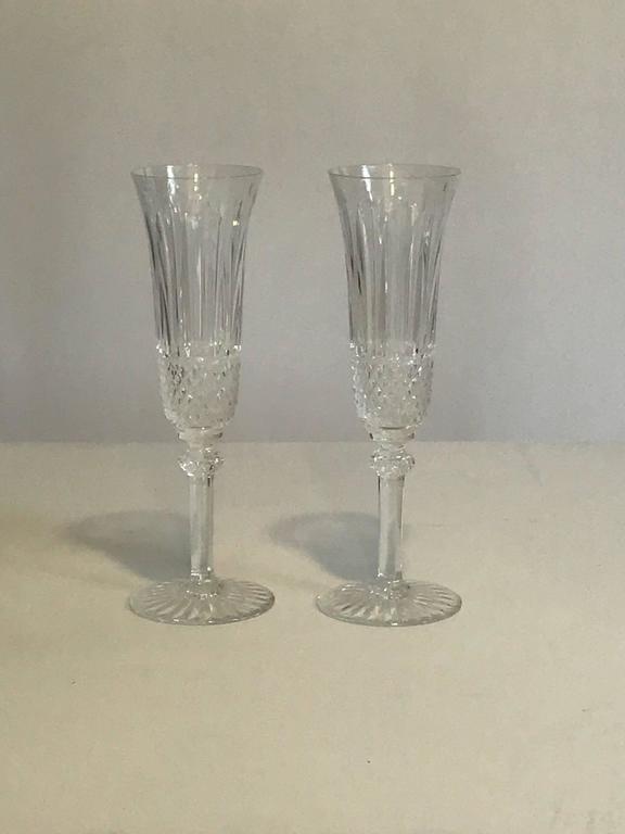 Set of 18 Saint Louis Crystal Tommy Champagne Flutes For Sale at 1stdibs