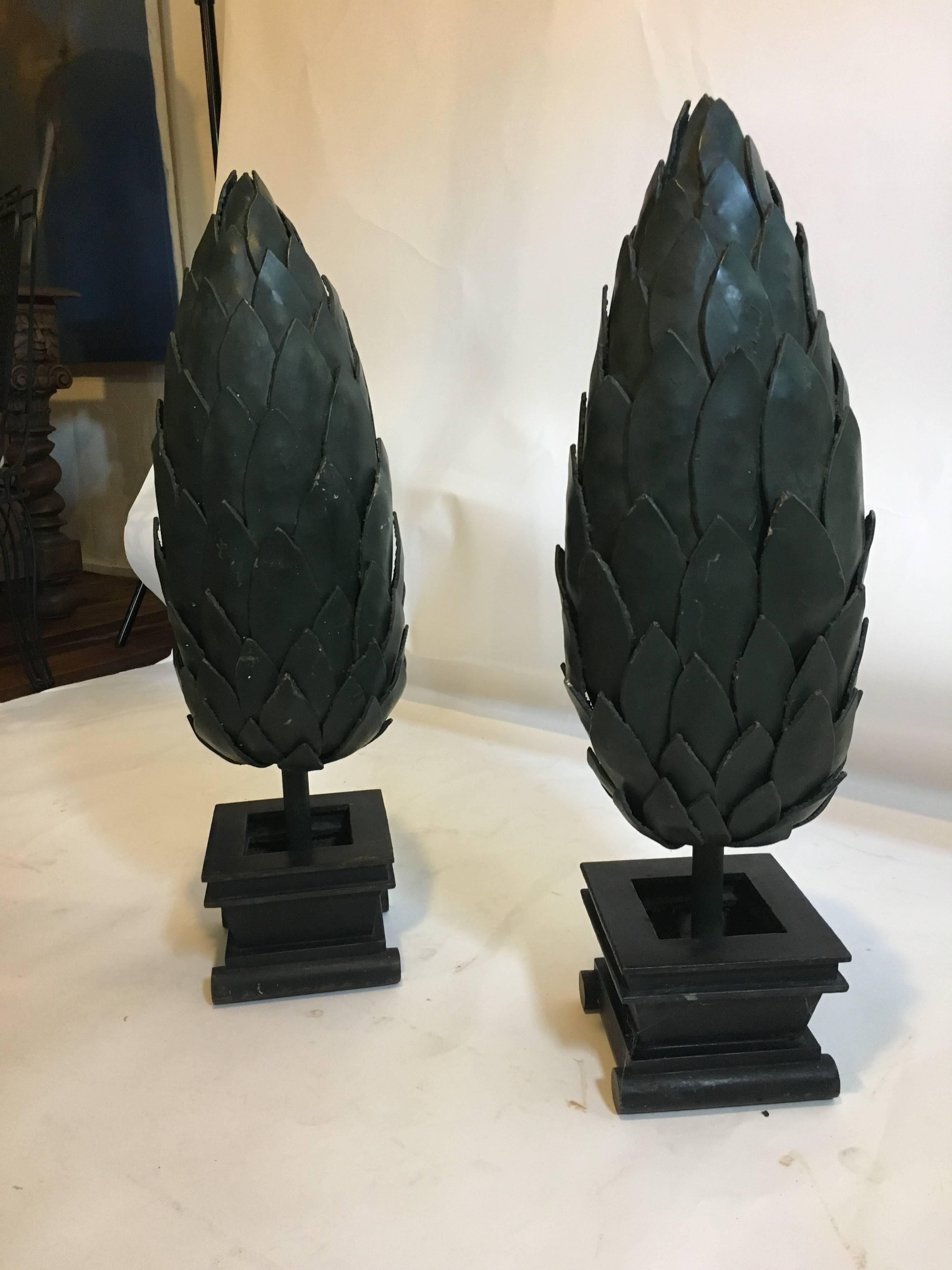 20th Century Pair of Metal Topiaries