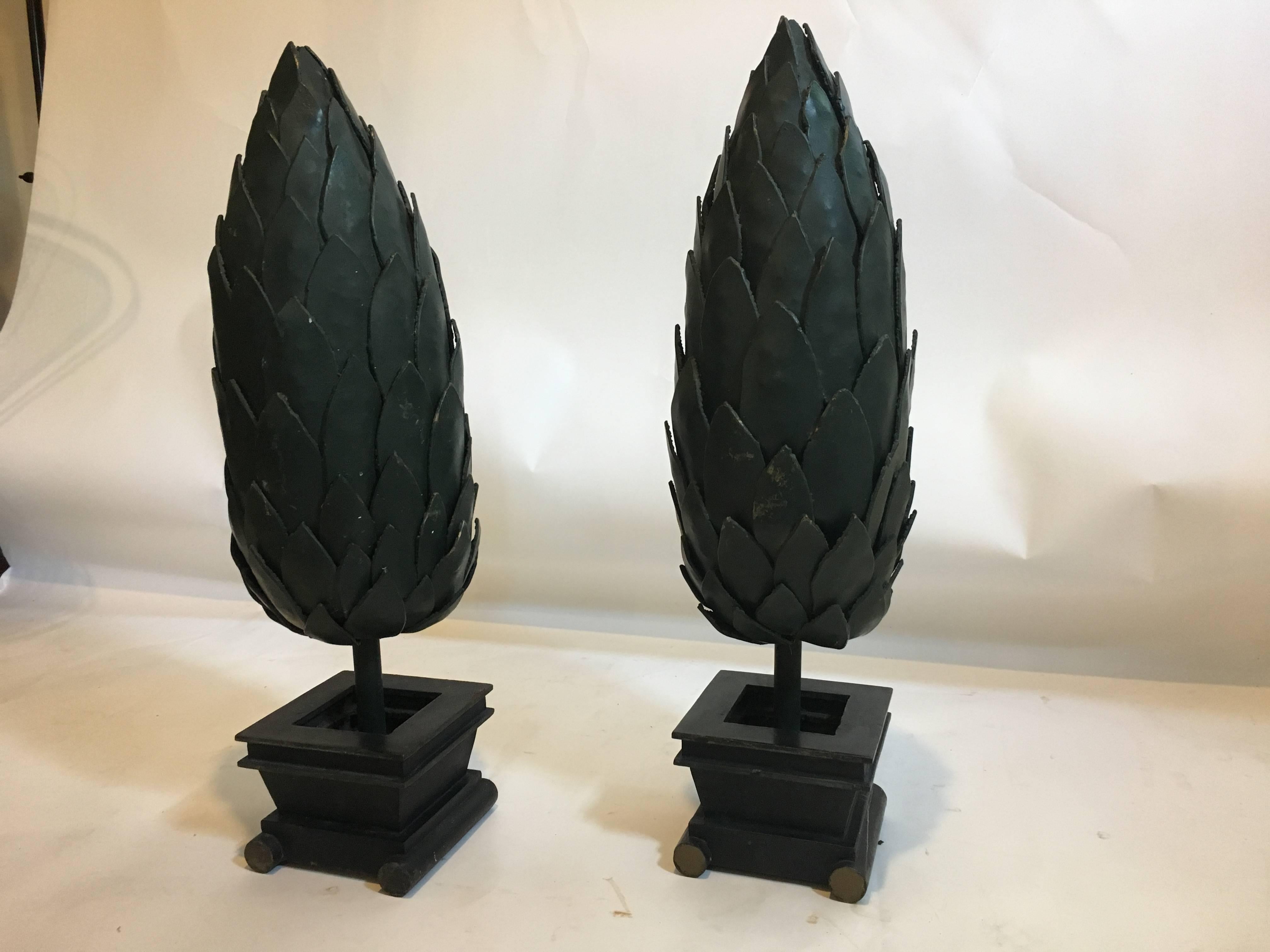 American Pair of Metal Topiaries