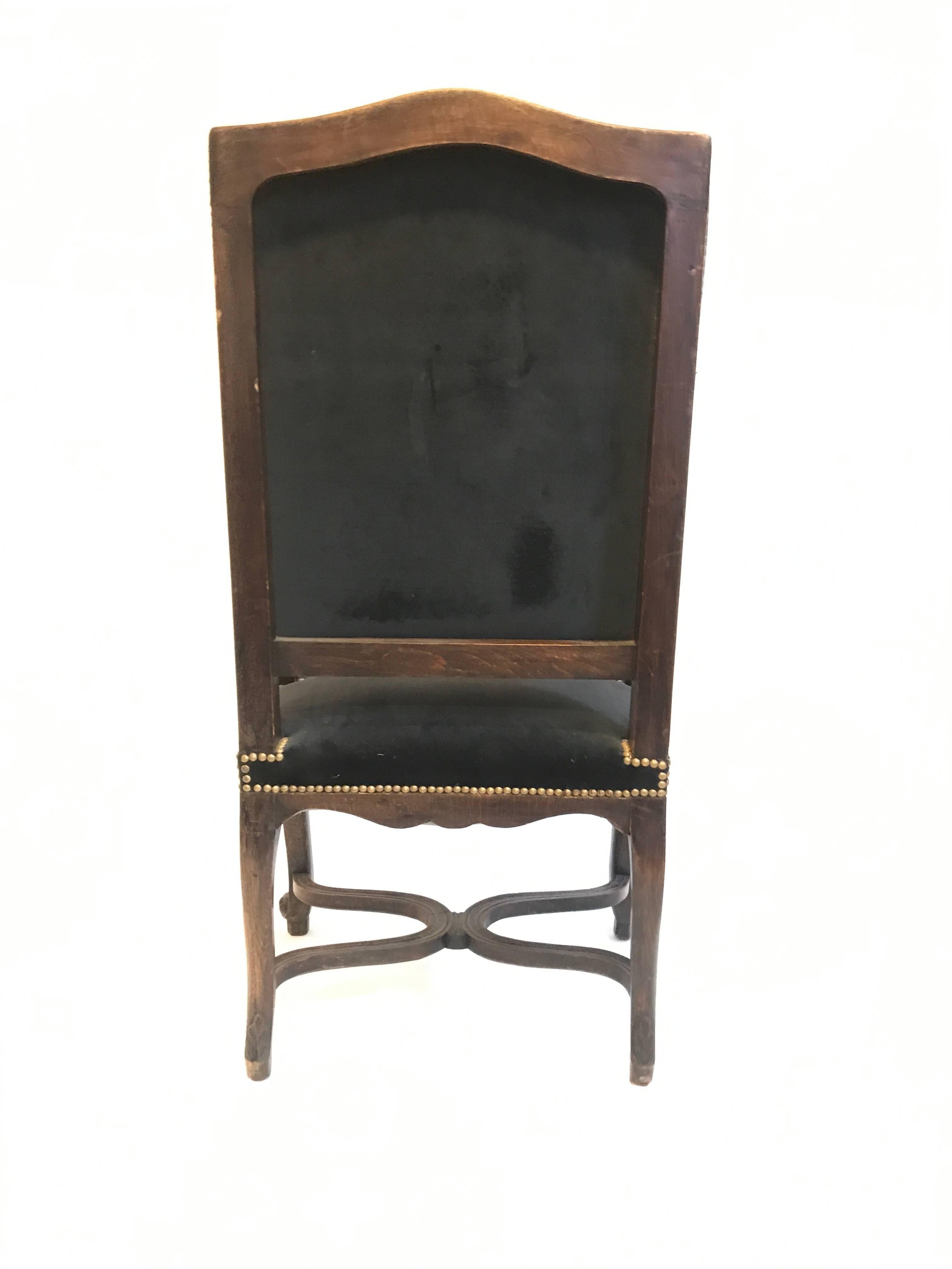 French 19th Century Louis XV Style Tall Wing Chair