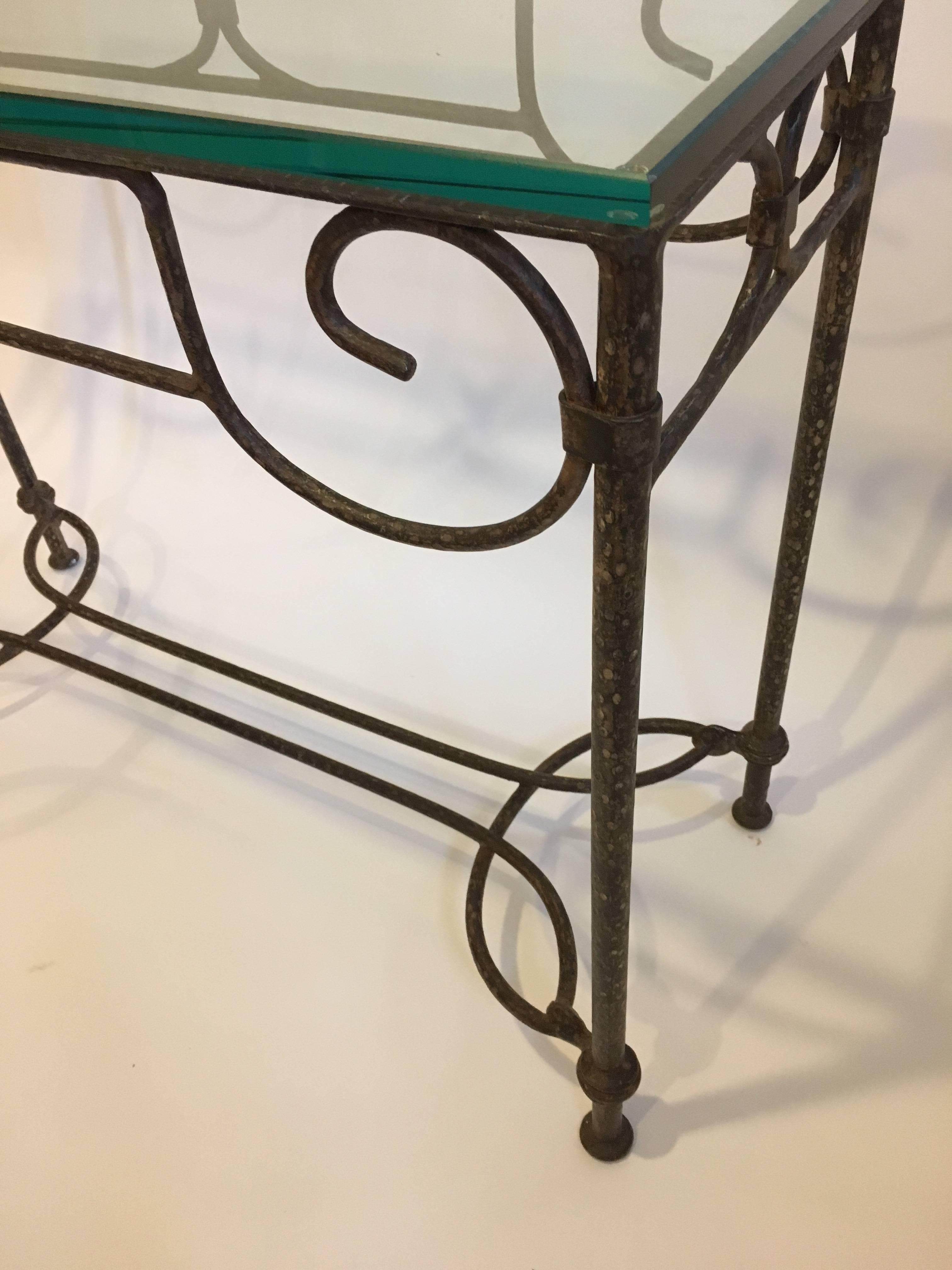 Late 20th Century Wrought Iron Console Table