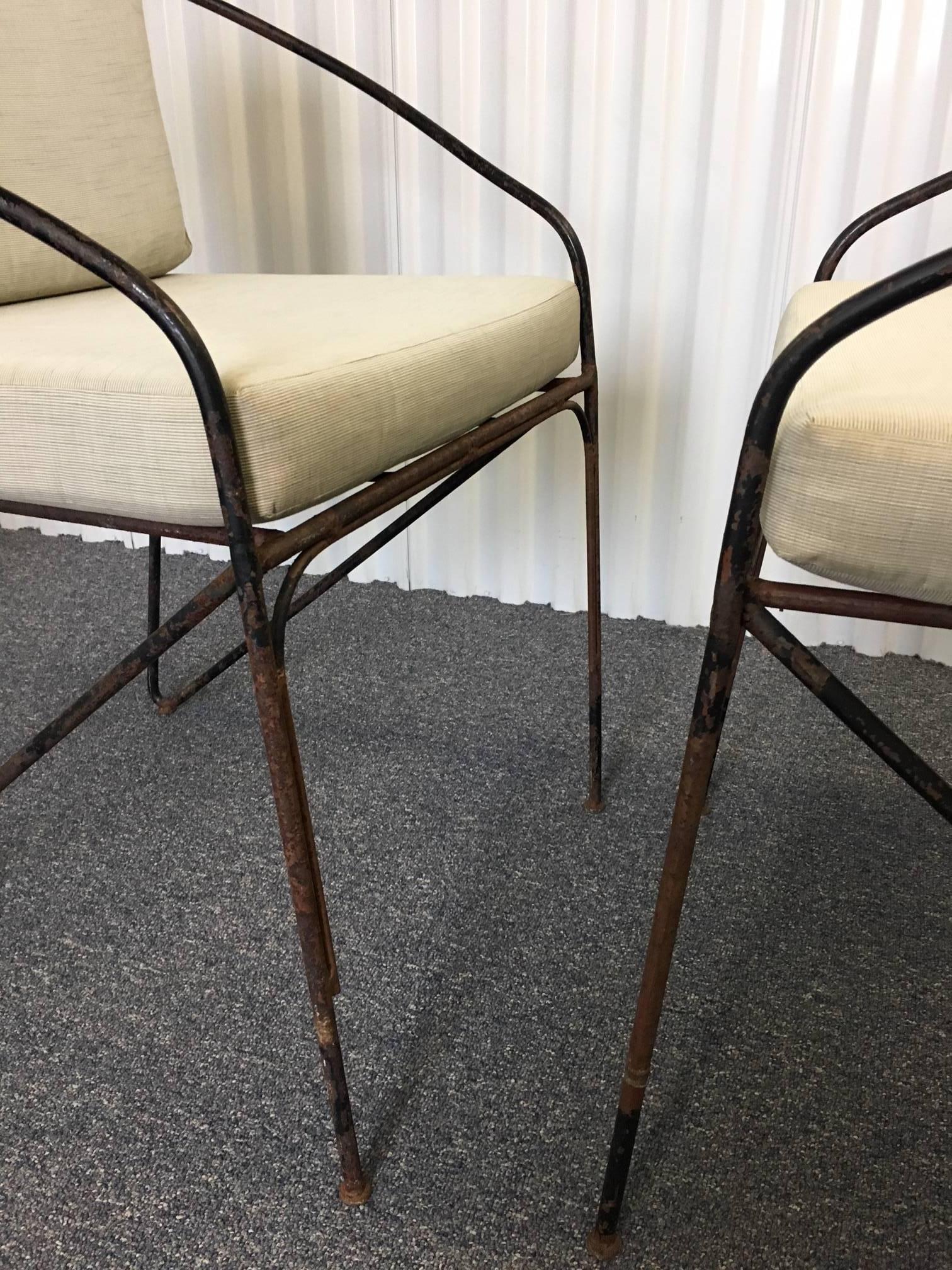 Pair of 19th c. French Iron Armchairs 1