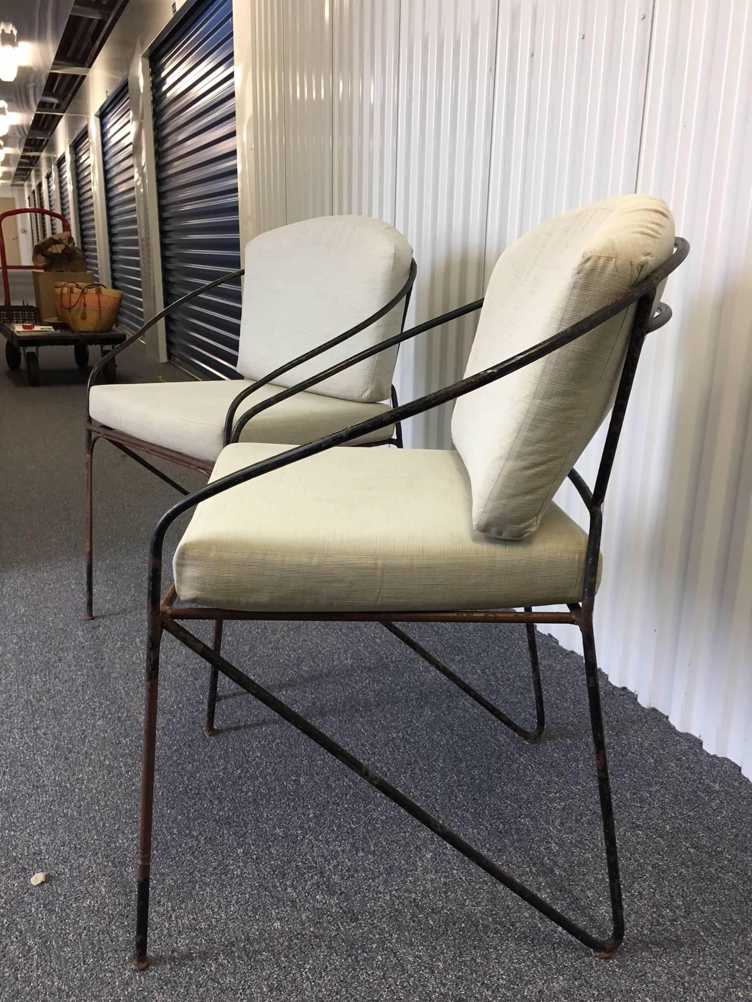 Pair of 19th c. French Iron Armchairs In Good Condition In Southampton, NY
