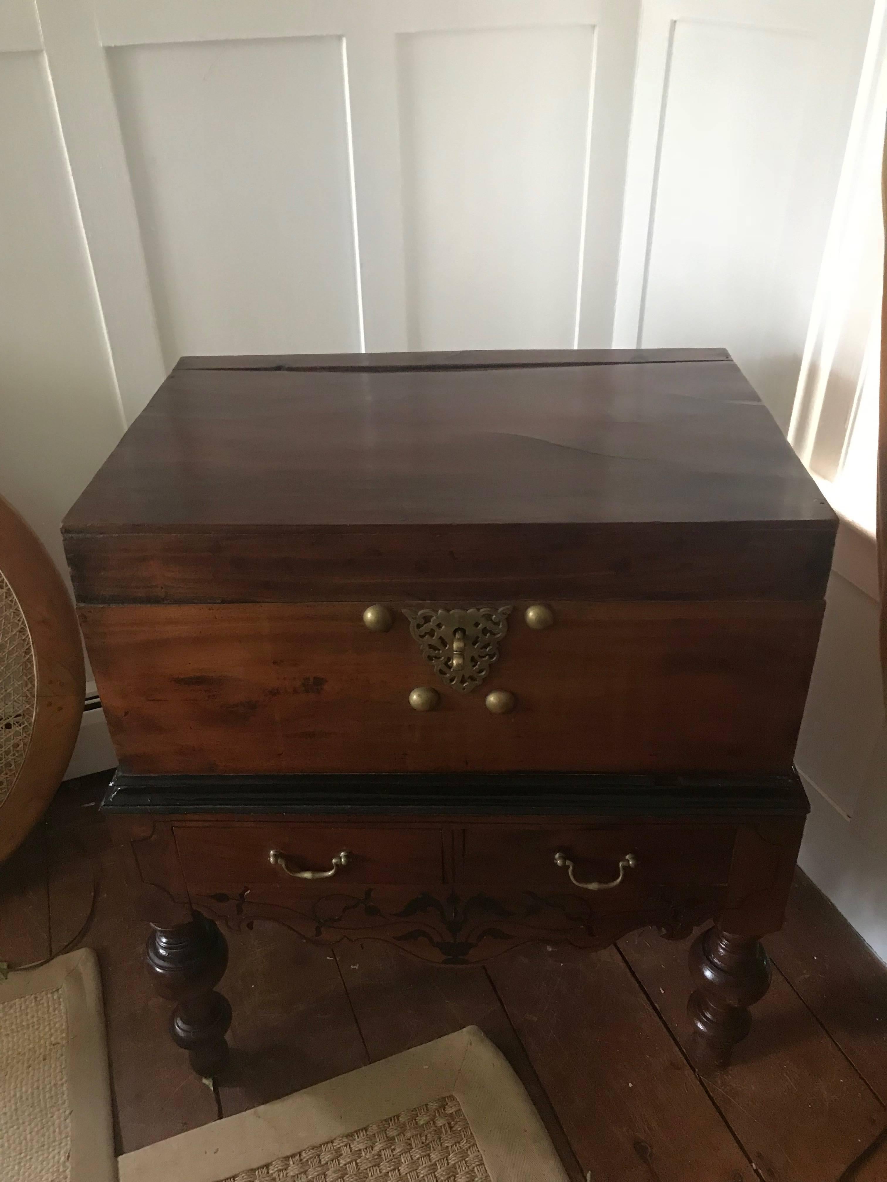 Dutch Colonial, Ceylonese, Chest on Stand, Sri Lanka, circa 1890 In Excellent Condition In Southampton, NY