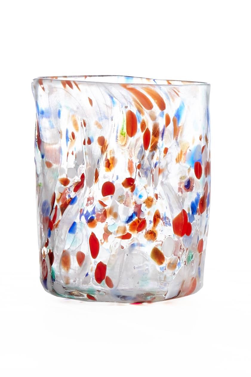 Set of Six Vintage Tumblers Handblown and Painted in Murano In Excellent Condition In London, GB