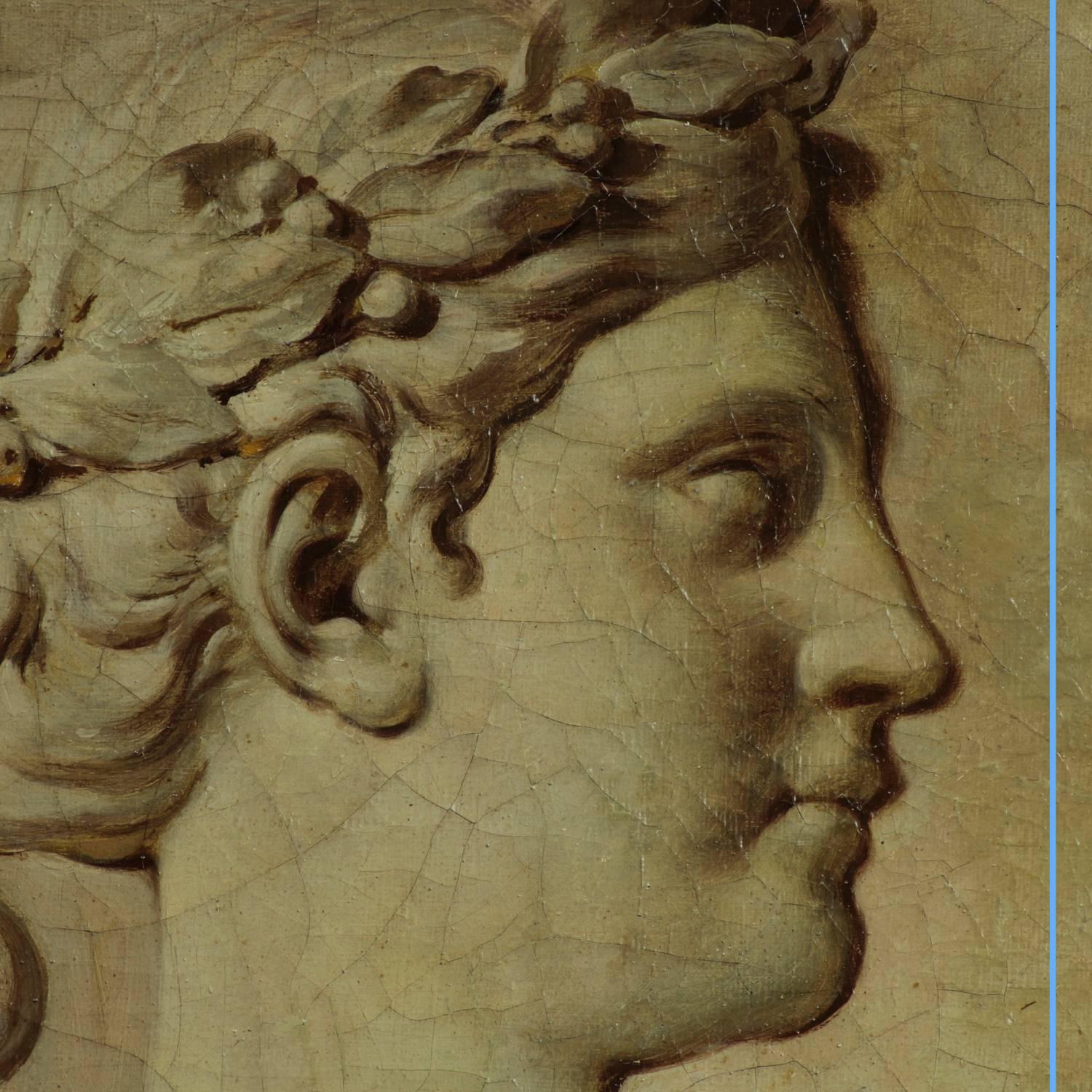 Greek Revival Trompe-L'œil in Grisaille Depicting Goddess Athena, Late 18th Century