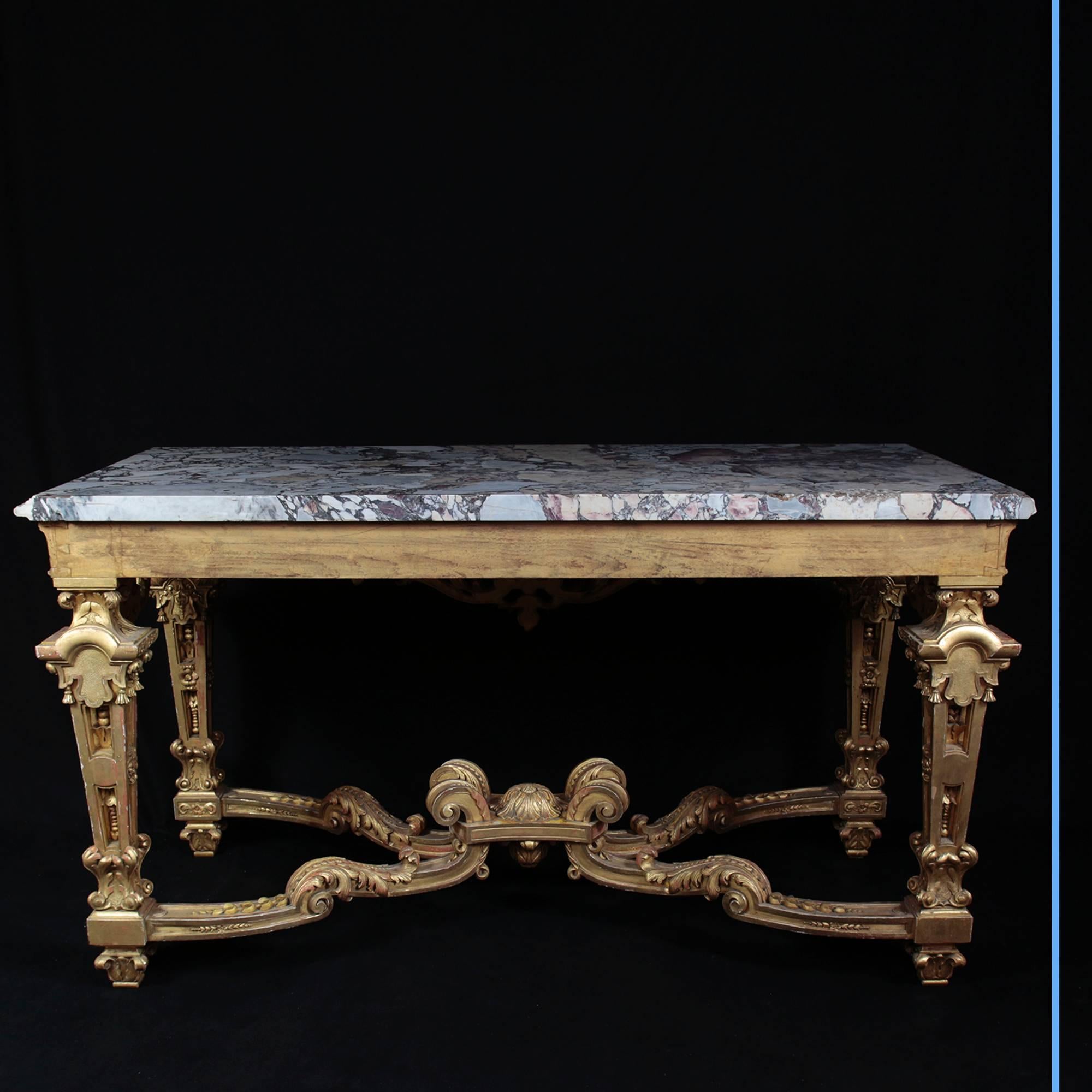 French Wall Console Table, 19th Century For Sale