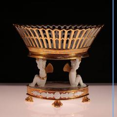 French Restoration Bisque Table Set Cup with Putti, 19th Century