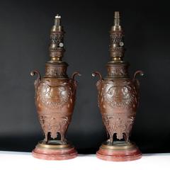 Fine Pair of Lamps by Ferdinand Levillain, 19th Century