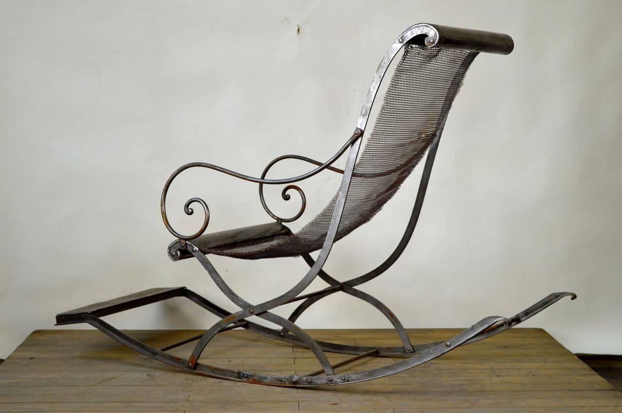 Napoleon III Rocking Chair Metal, French, circa 19th Century For Sale