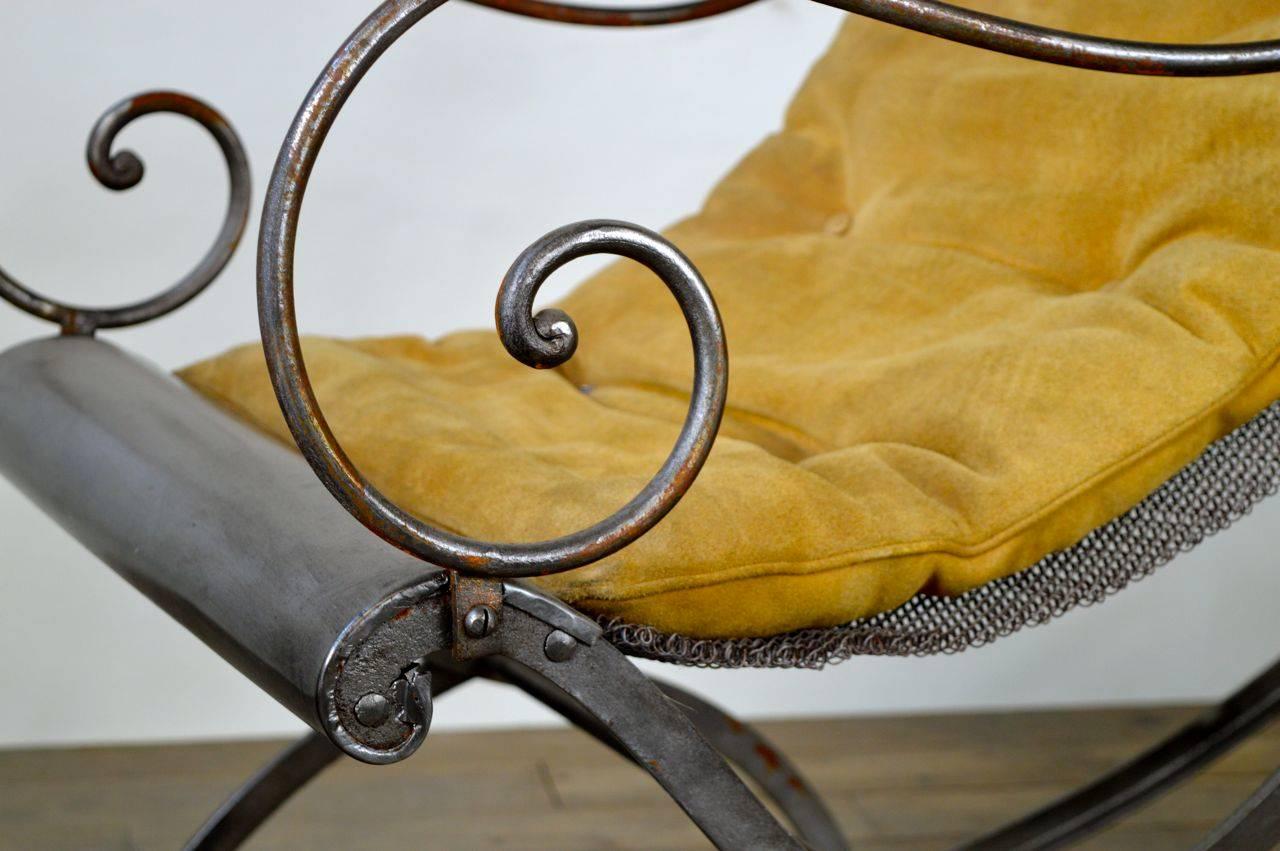 Rocking Chair Metal, French, circa 19th Century In Good Condition For Sale In Saint-Ouen, FR