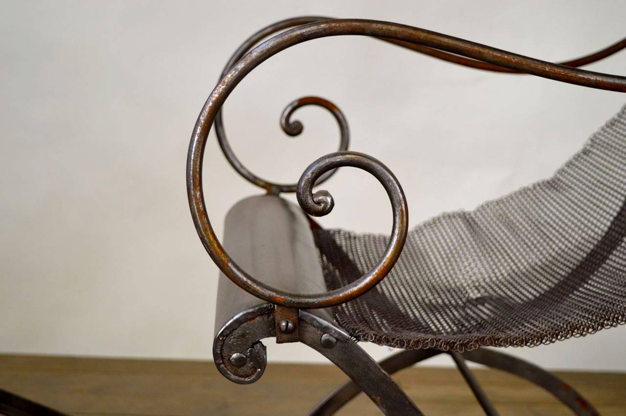 Rocking Chair Metal, French, circa 19th Century For Sale 2
