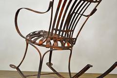 Rocking Chair Metal, French, circa 19th Century