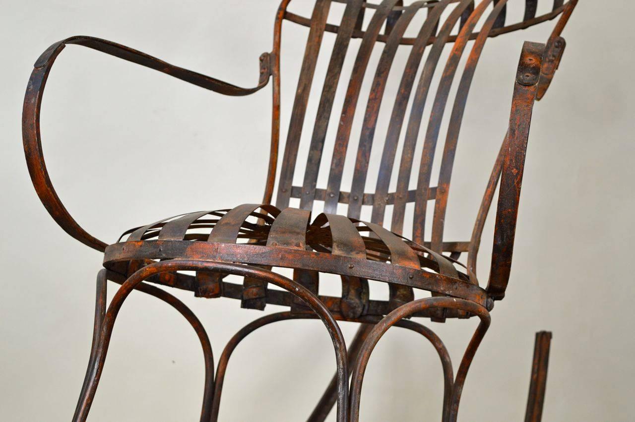 Napoleon III Rocking Chair Metal, French, circa 19th Century For Sale