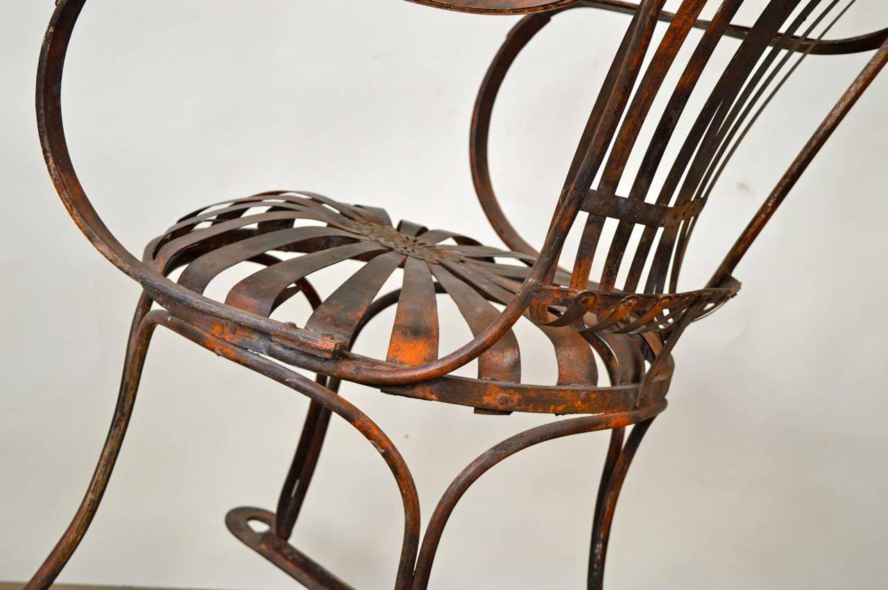 Rocking Chair Metal, French, circa 19th Century For Sale 1