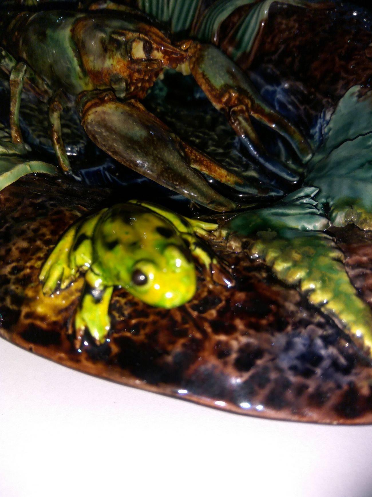 This small dish, decorated with crayfish in its center, is a very beautiful testimony of the virtuoso work of the artist Thomas Victor Sergent, one of the main Followers of Bernard Palissy in Paris. 

Signed below the dish. 

Perfect condition.