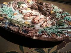 19th Century A.Landais- French Palissy Ware with Snake
