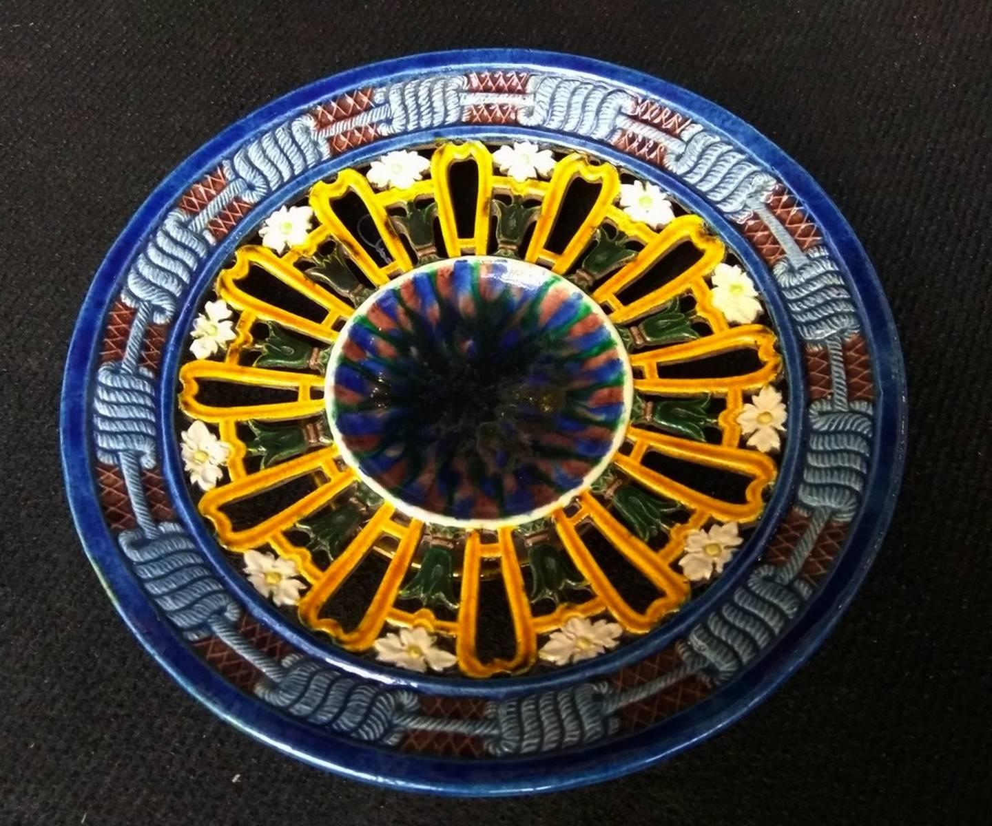 Faience Georges Pull, Little Dish with Decorative Edge For Sale