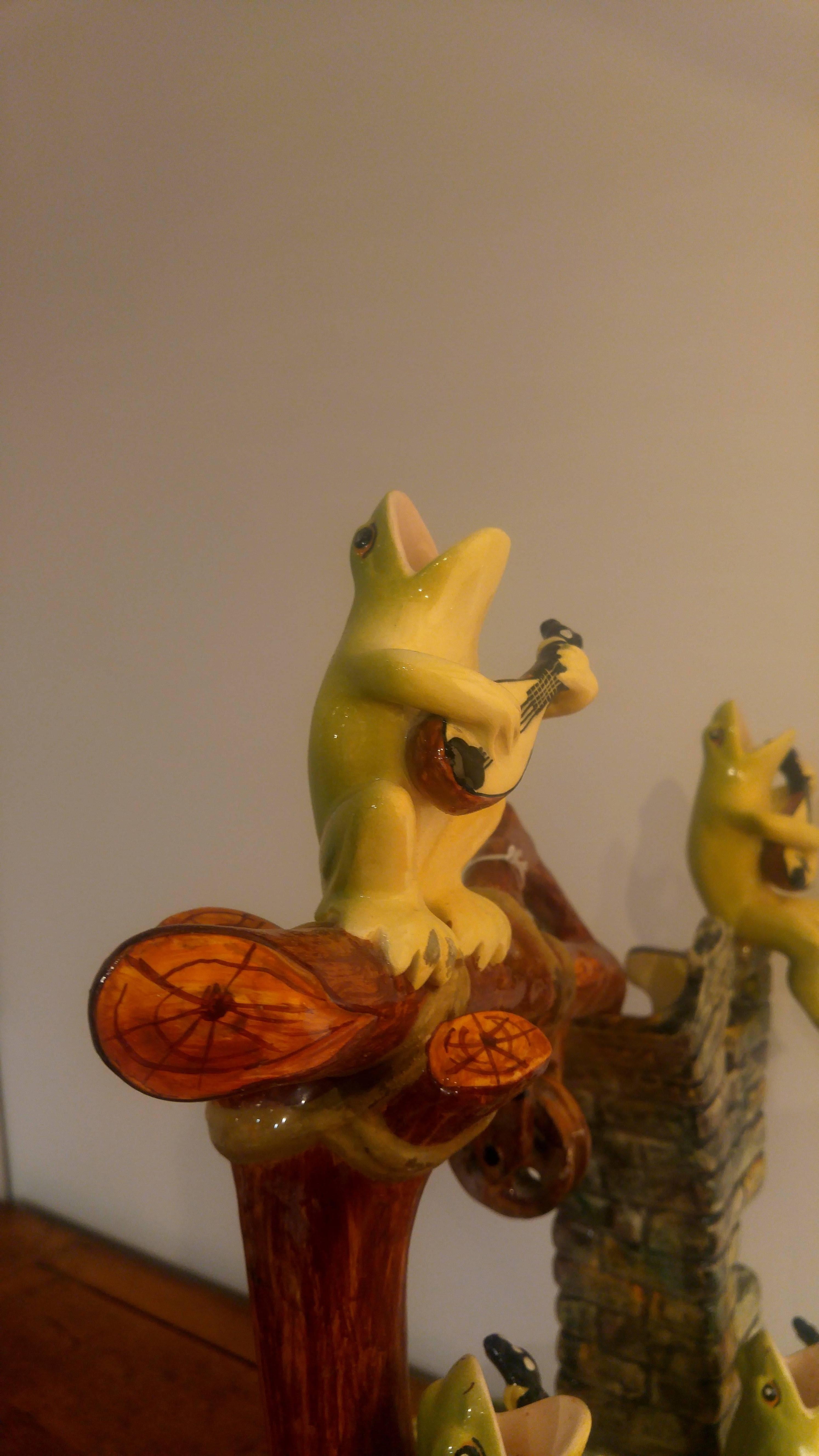 19th Century Jerome Massier French Majolica, Wells with Frogs 4