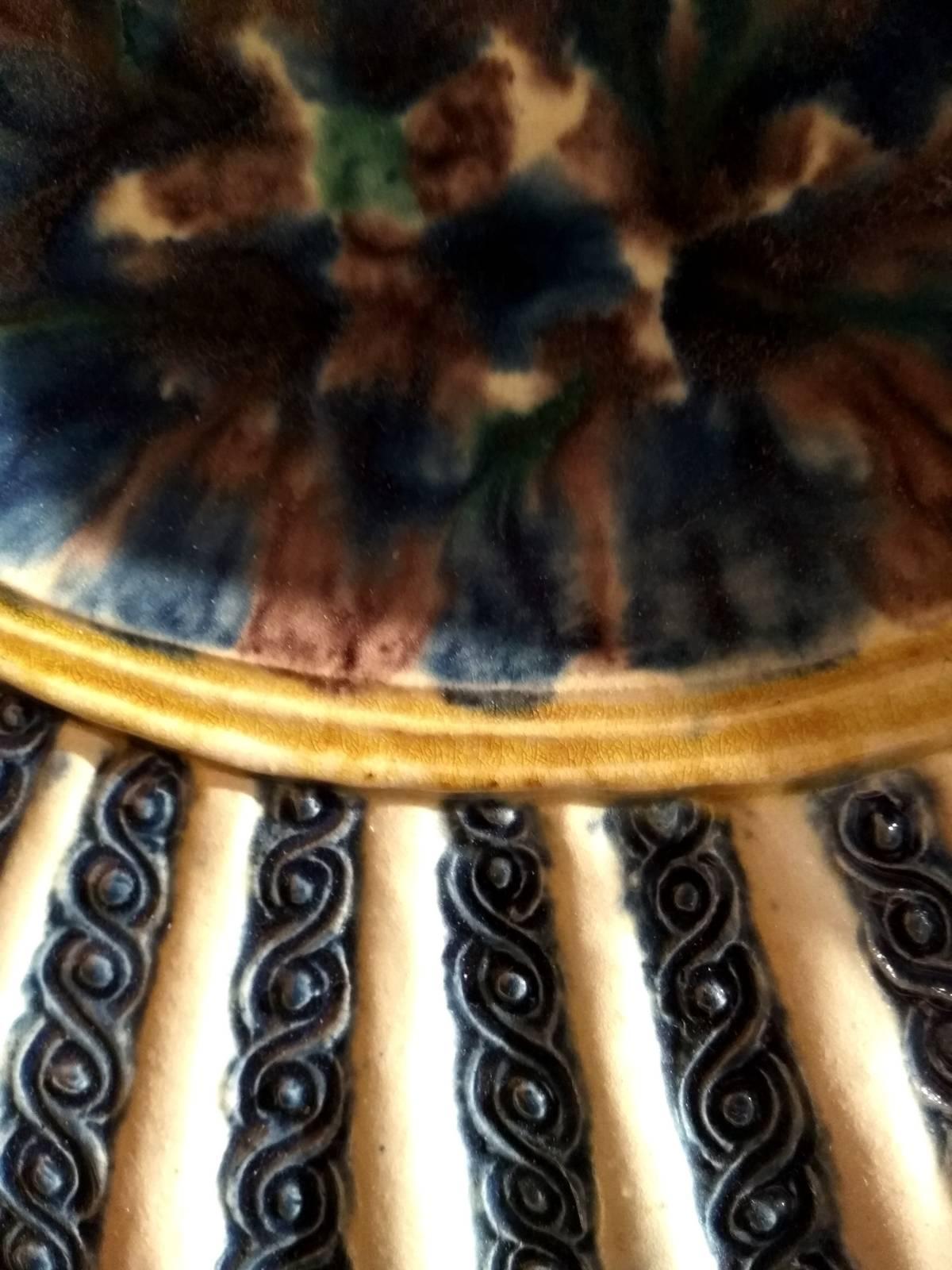 Earthenware 19th Century Jaspered Medallion Plate by Georges Pull