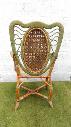 Perret & Vibert, Butterfly Rattan Armchair, circa 1900