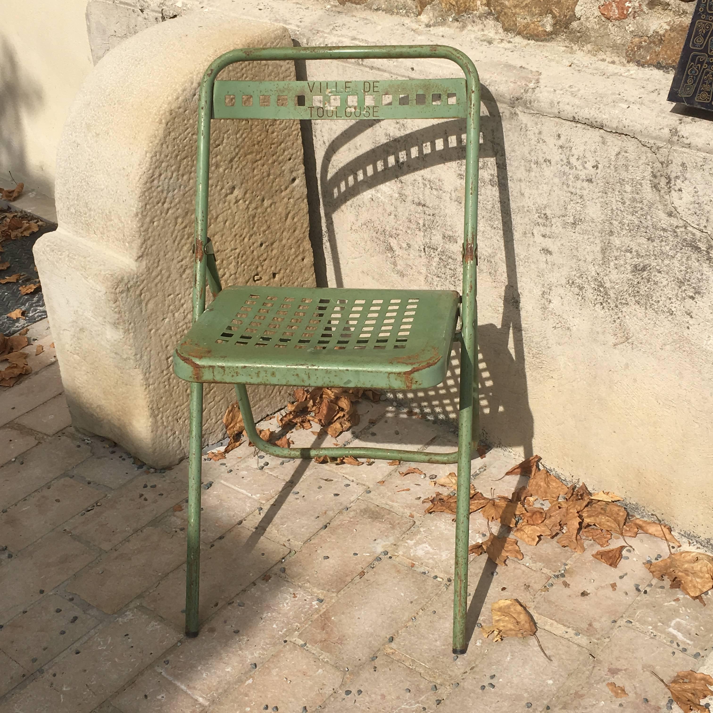 Set of Four Chairs of the Public Gardens of Toulouse, circa 1930 For Sale 2