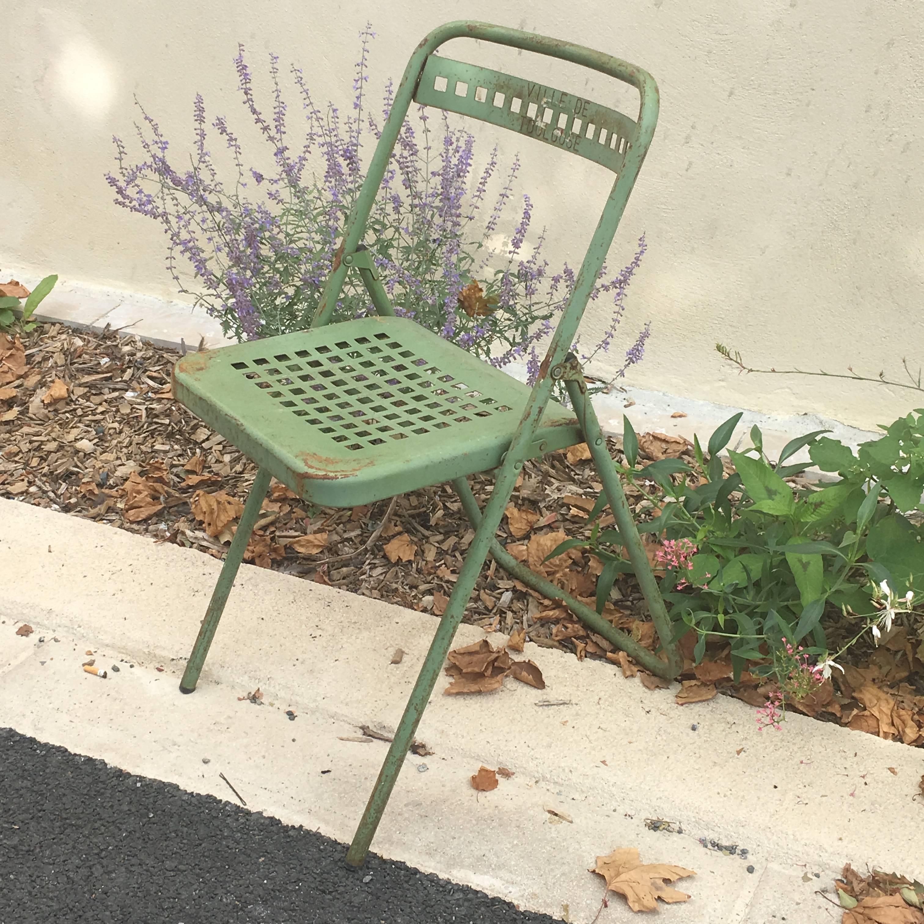 Set of Four Chairs of the Public Gardens of Toulouse, circa 1930 For Sale 3