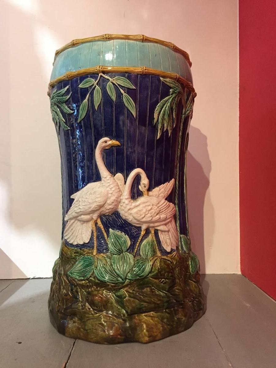 English Majolica Garden Seat, Thomas Forester & Sons