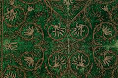Green Ottoman Gilt Thread Embroidery Velvet