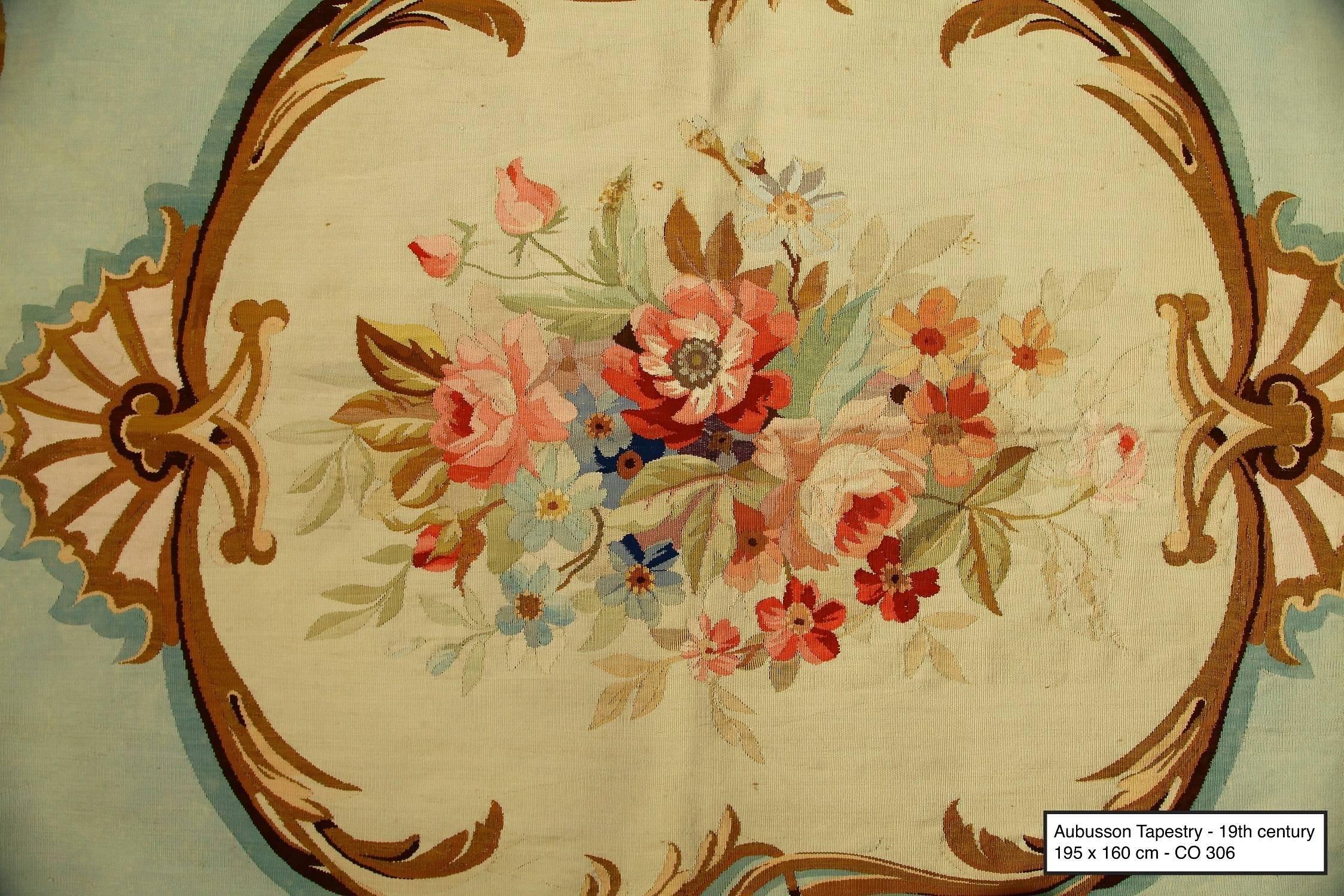 European Antique Aubusson Tapestry For Sale