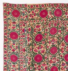 Antique Suzani Embroidery, 19th Century