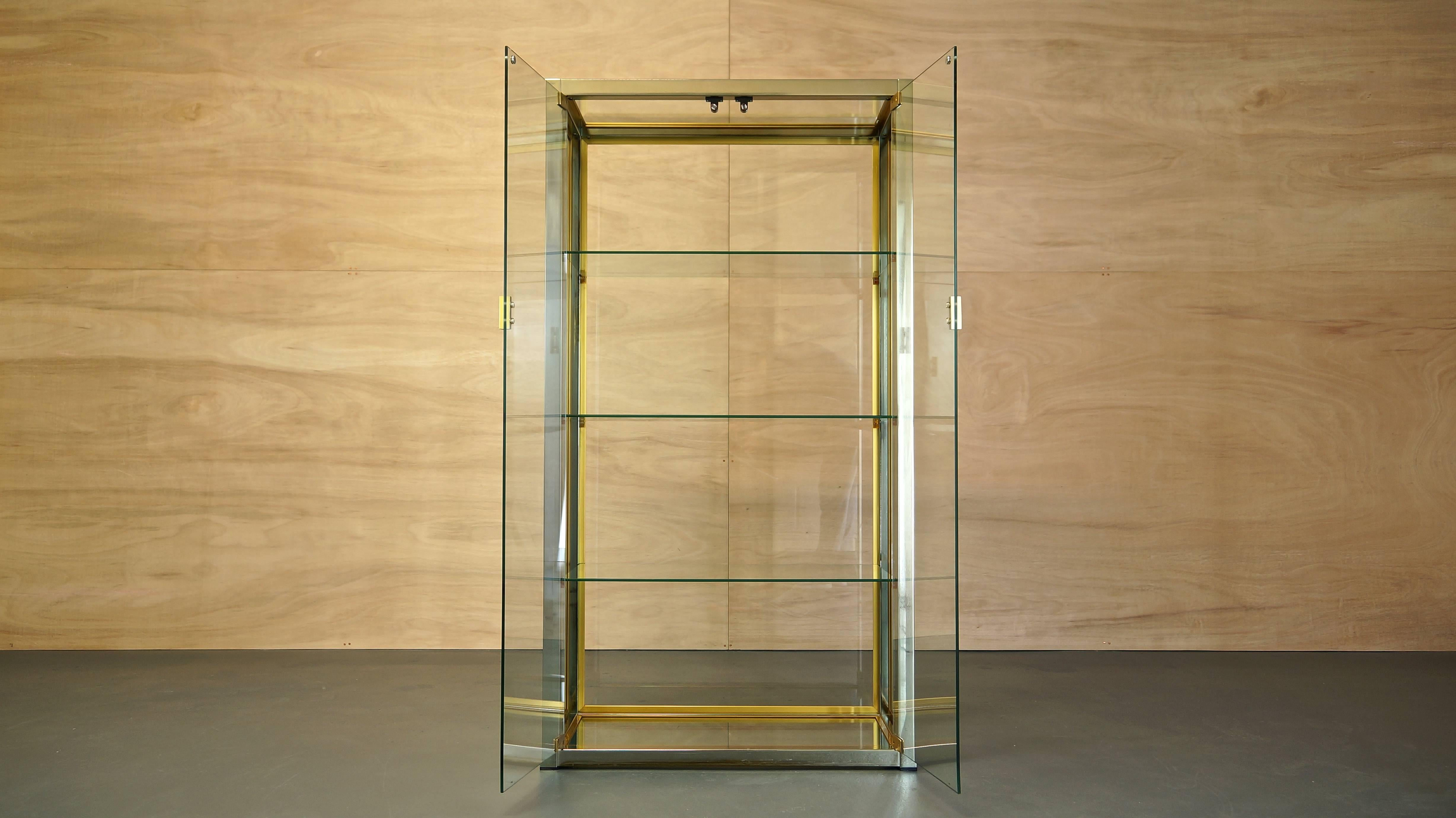 brass glass display cabinet
