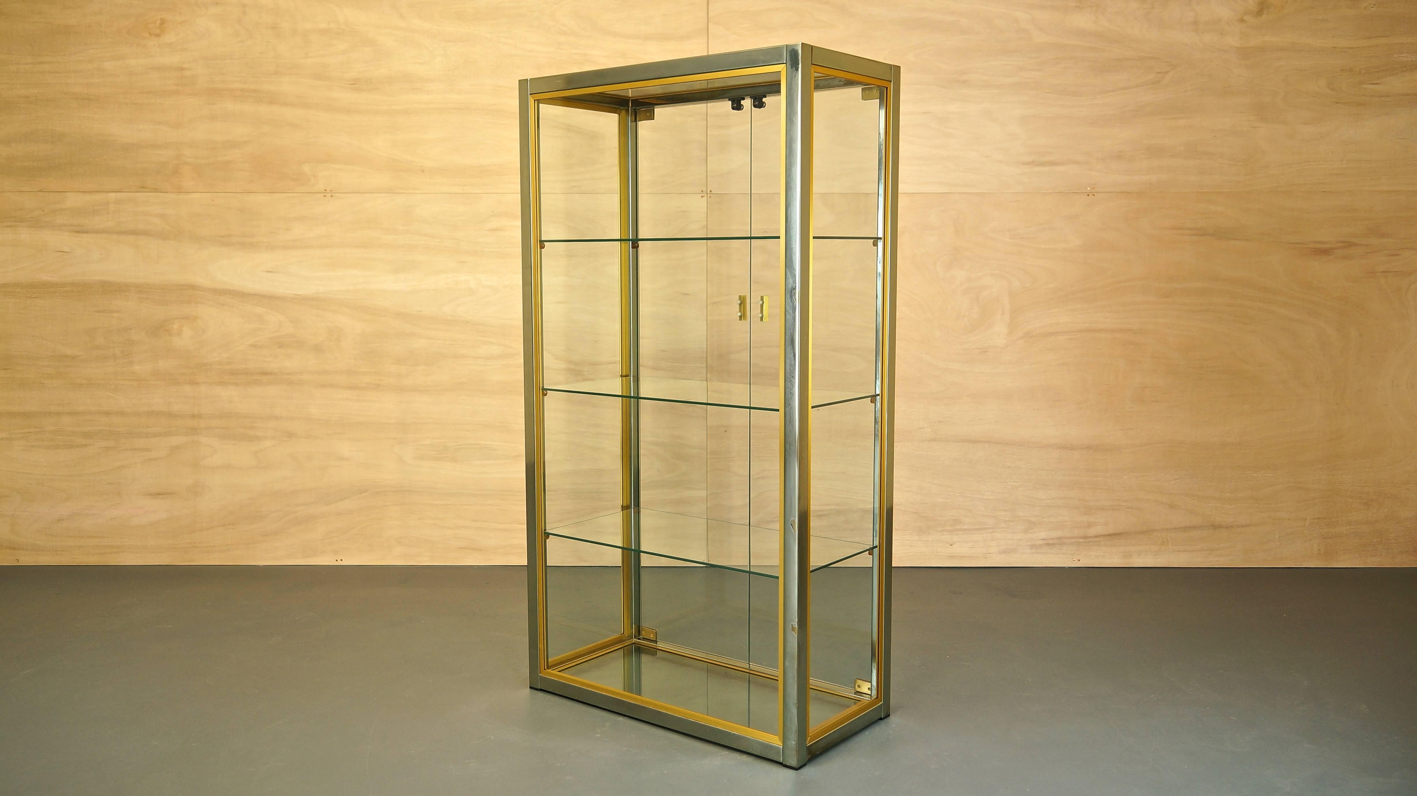 brass display case