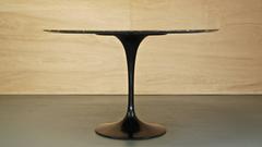 Eero Saarinen Black Nero Marble Tulip Dining Table for Knoll, Midcentury Vintage