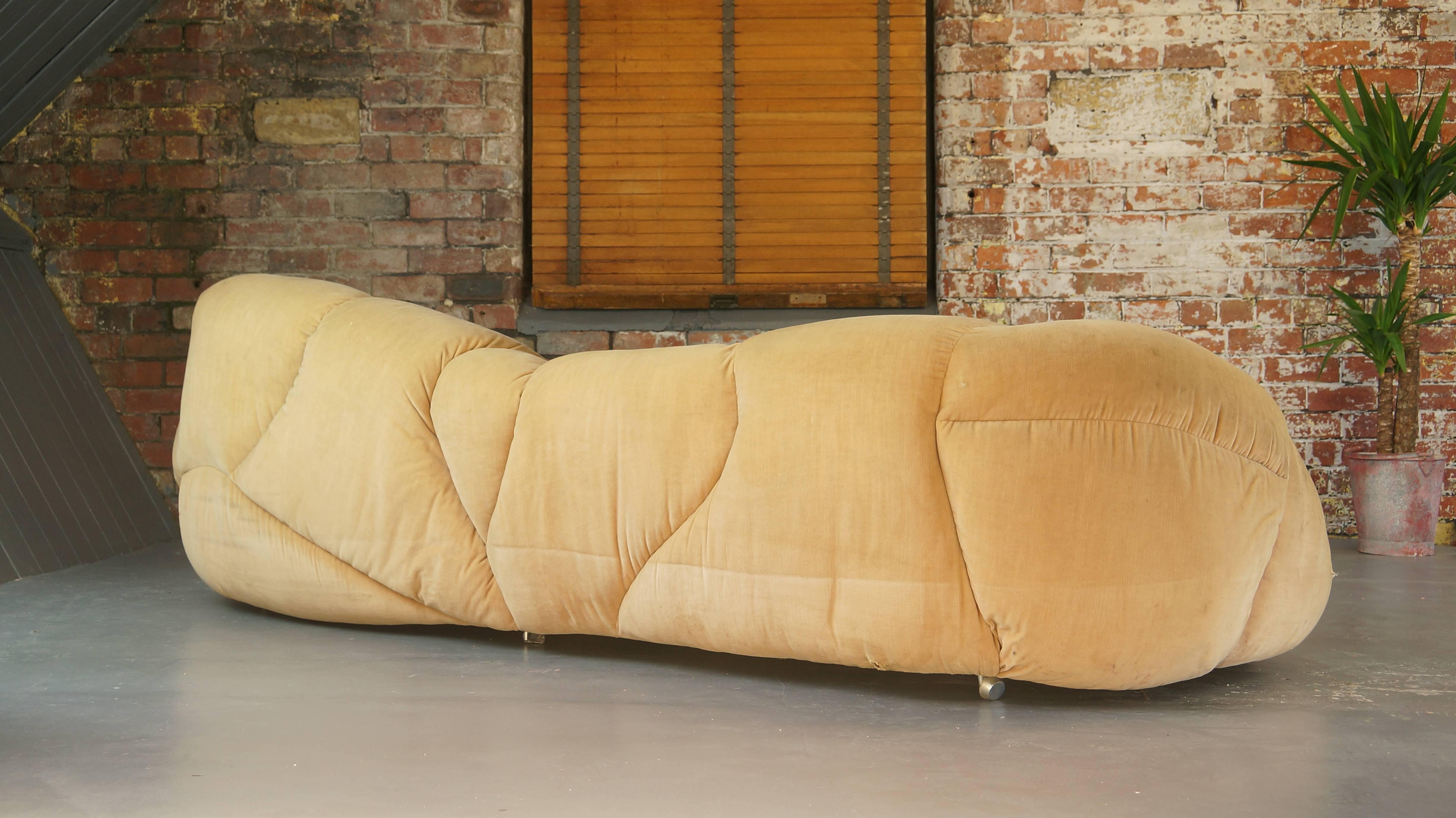 Mid-Century Modern Large Vintage 1970 HK Cloud Sofa by Howard Keith, Chaise Lounge or Chaise Longue