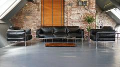 Le Corbusier Lc3 Grand Confort Living Room Set, Sofa & Pair of Lounge Armchairs