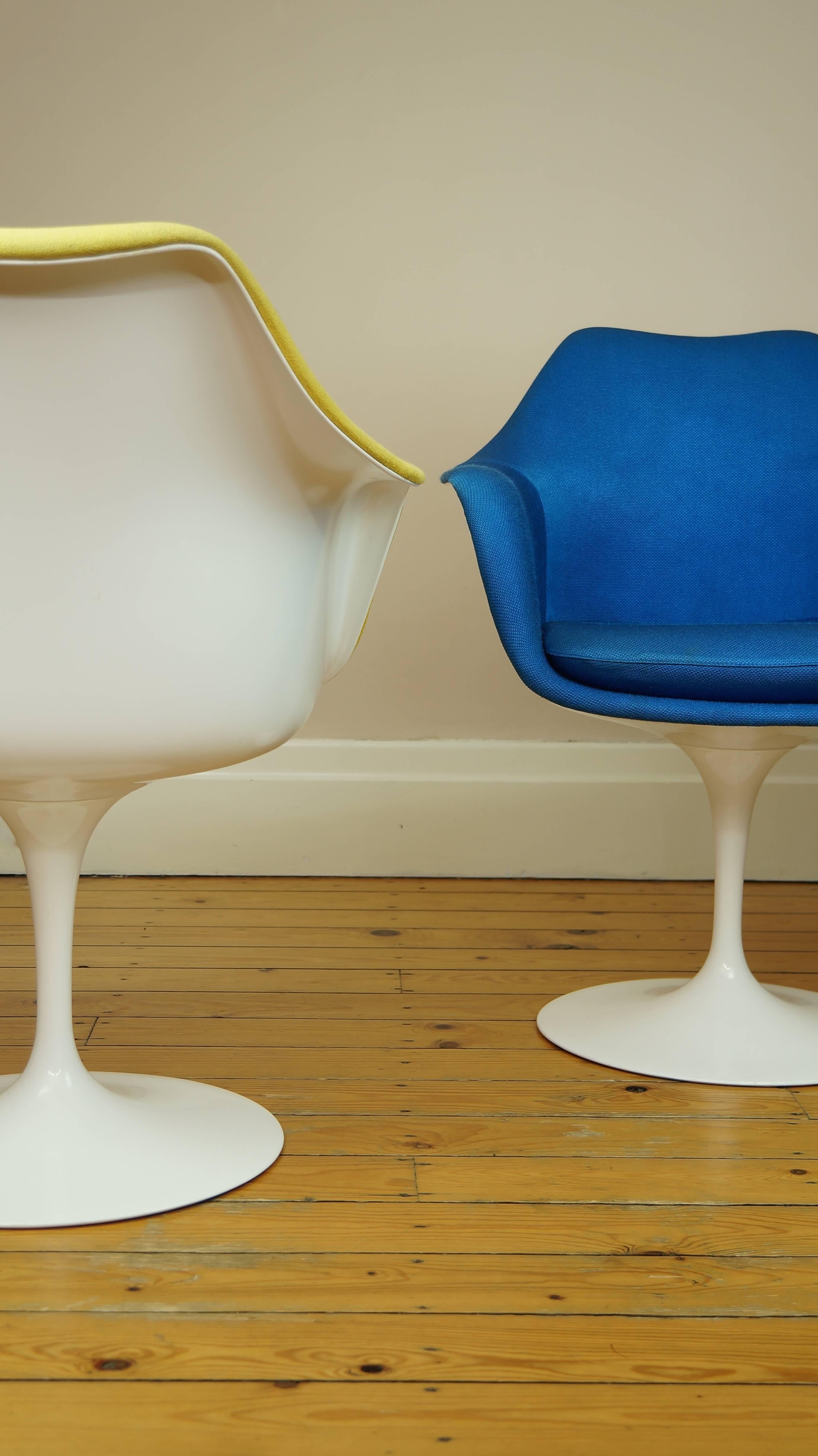 Vintage Tulip Chair or Armchair by Eero Saarinen for Knoll, Yellow Upholstery In Good Condition In Huddersfield, GB