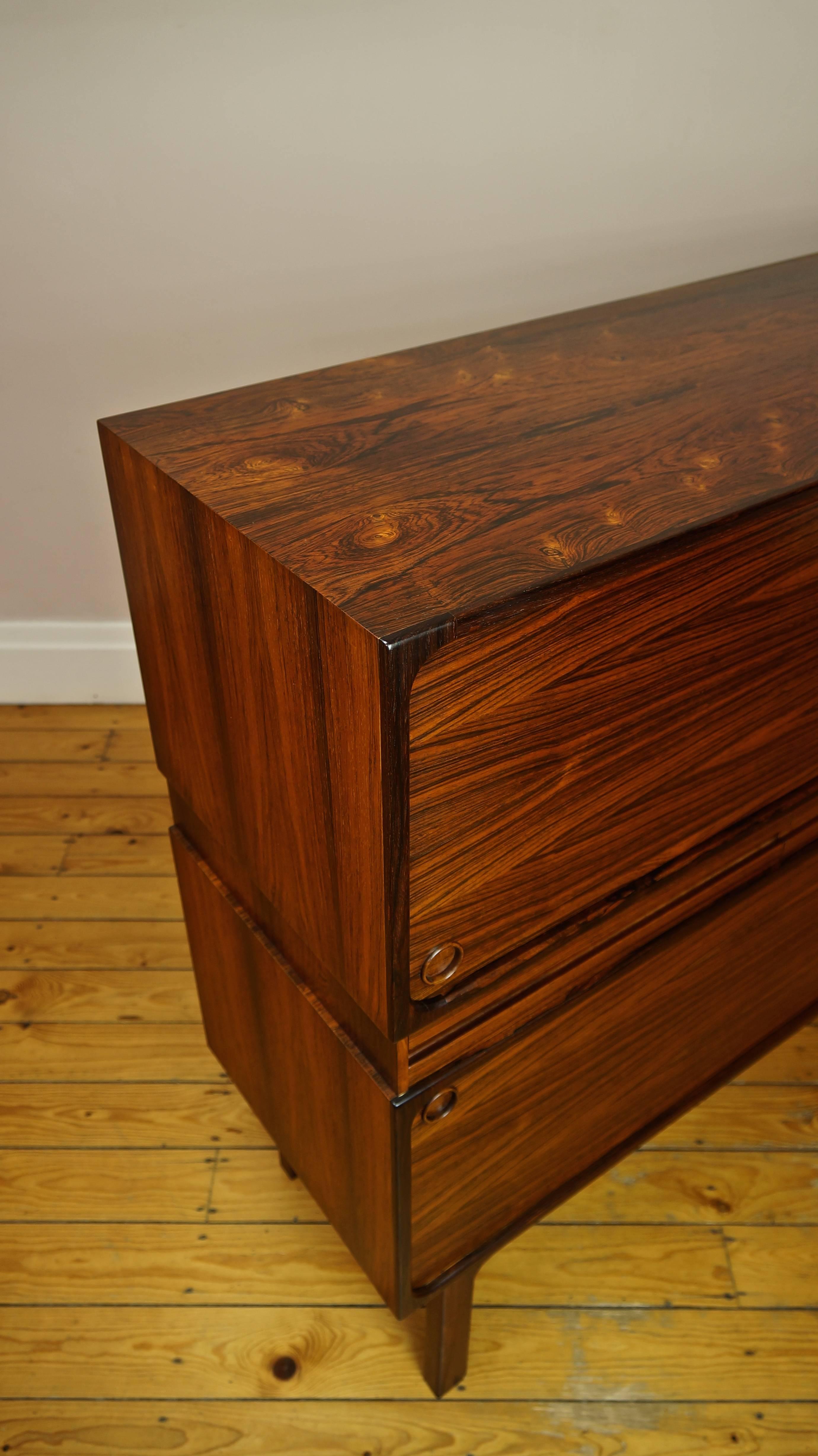 Rare Vintage Danish Rosewood Two-Tier Sideboard by Sigfred Omann 3